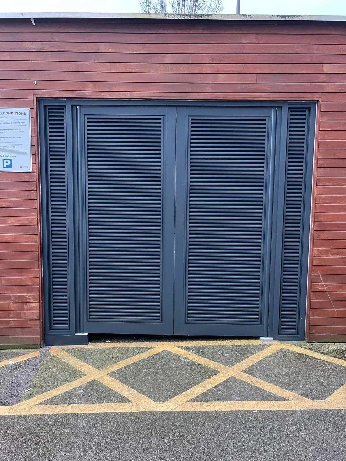 New aluminium anthracite bin store doors