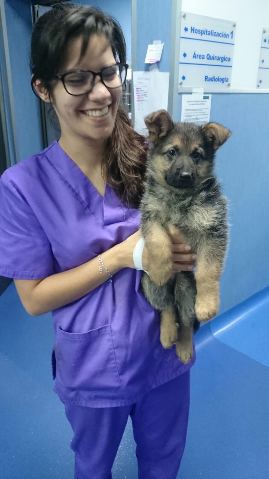 ¡¡¡ Y seguimos encontrándonos por todos lados alumnos que han conseguido trabajo.!!! Hoy felicitamos a María del Pino Medina de la última edición de Auxiliar de Veterinaria que la contrataron al terminar sus prácticas en el Hospital Veterinario Los Tarahales en Las Palmas de Gran Canaria. No nos extraña nada porque María del Pino es un encanto. Enhorabuena Mari.