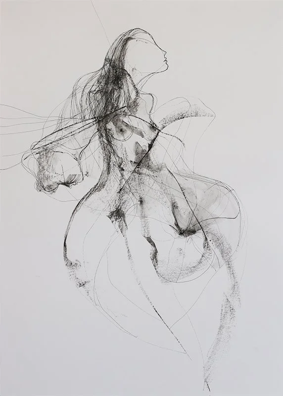our body is a sacred temple. She is your alter of Life./ Ink on paper / 42 cm x 59,4 cm / 850€