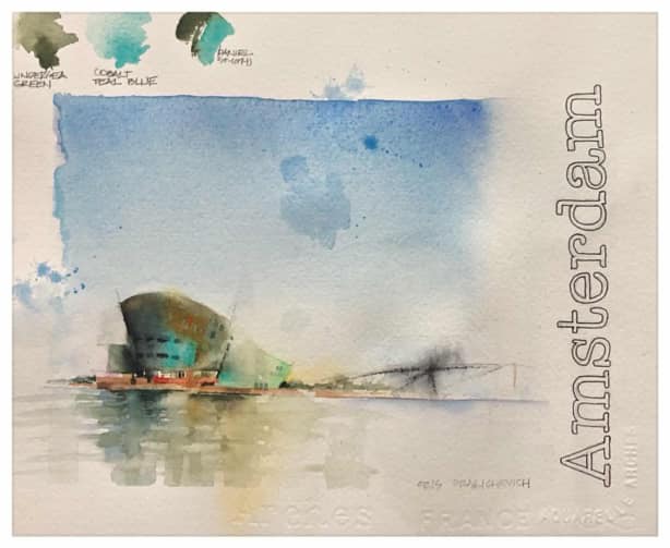 Amsterdam, Netherlands- watercolor on paper