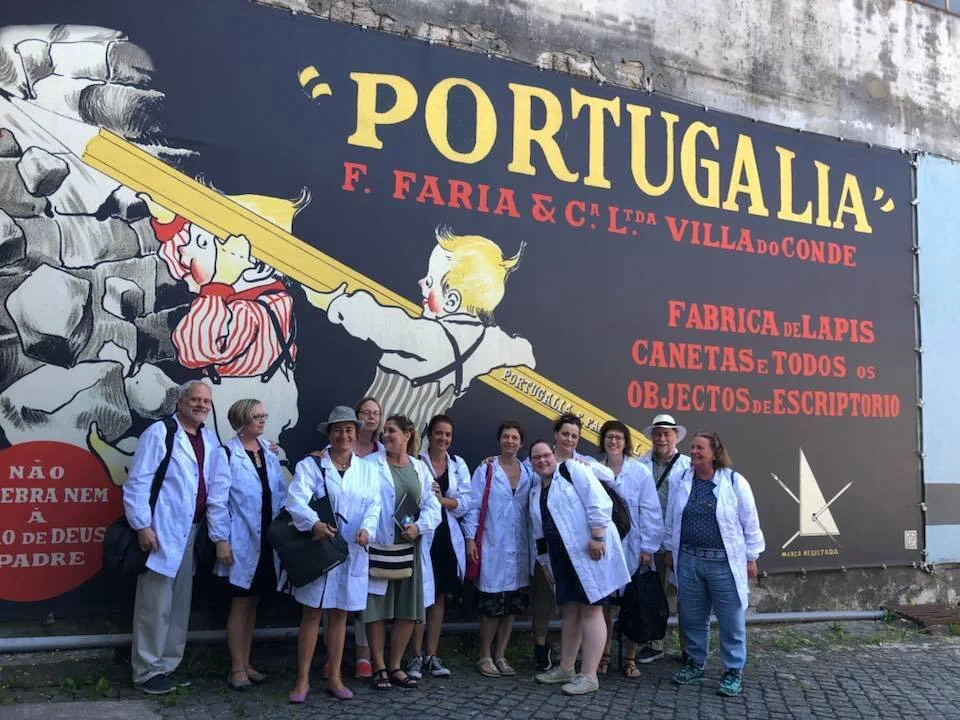 Sketchers visiting Viarco Pencil Factory during my Art Residency in Portugal, July 2018