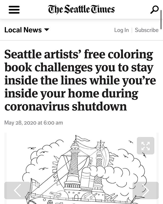 Big thank you to @seattletimes for the feature piece 💚🖍🎨 Link to full article in bio, download yours for free today at StayInsideTheLines.co #stayinsidethelinessea #seattleartists #freecoloringpages #keepartsinschools #wegotthisseattle