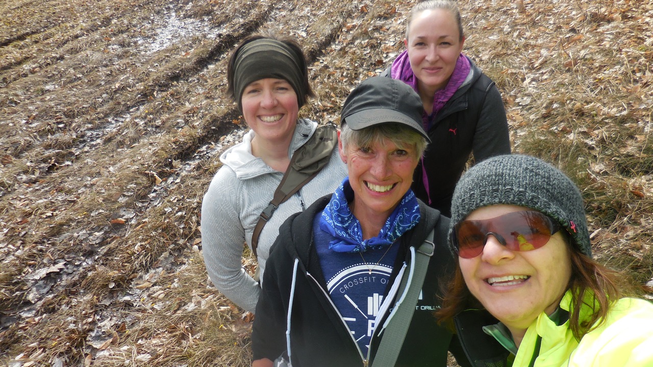 A few of the CFO ladies went for a pre-race hike in preparation for the Pick Your Poison trail run this weekend! Maybe they also tobogganed down the only remaining snow on the hills too... Maybe. ;)