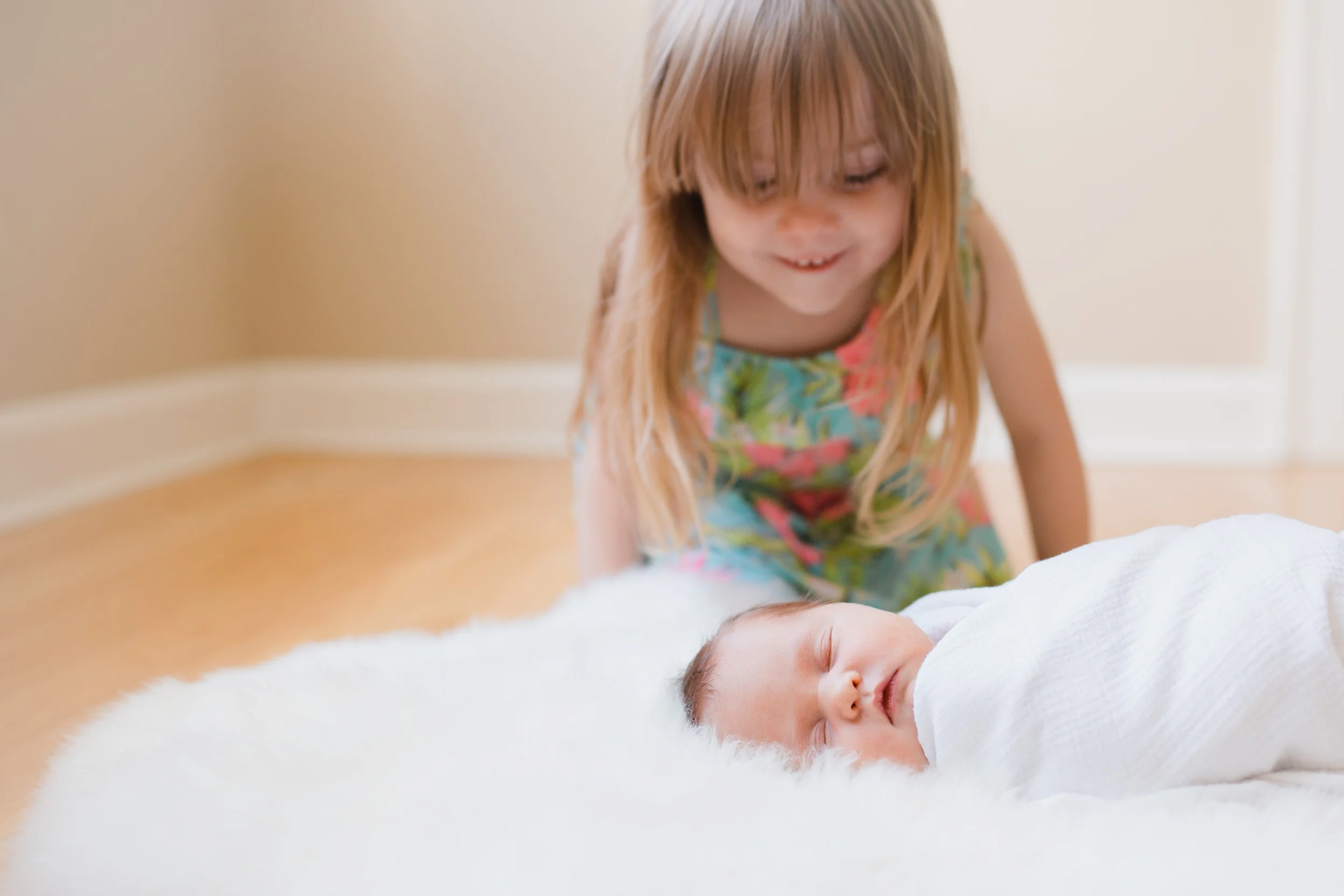 This girl ADORES her sister!