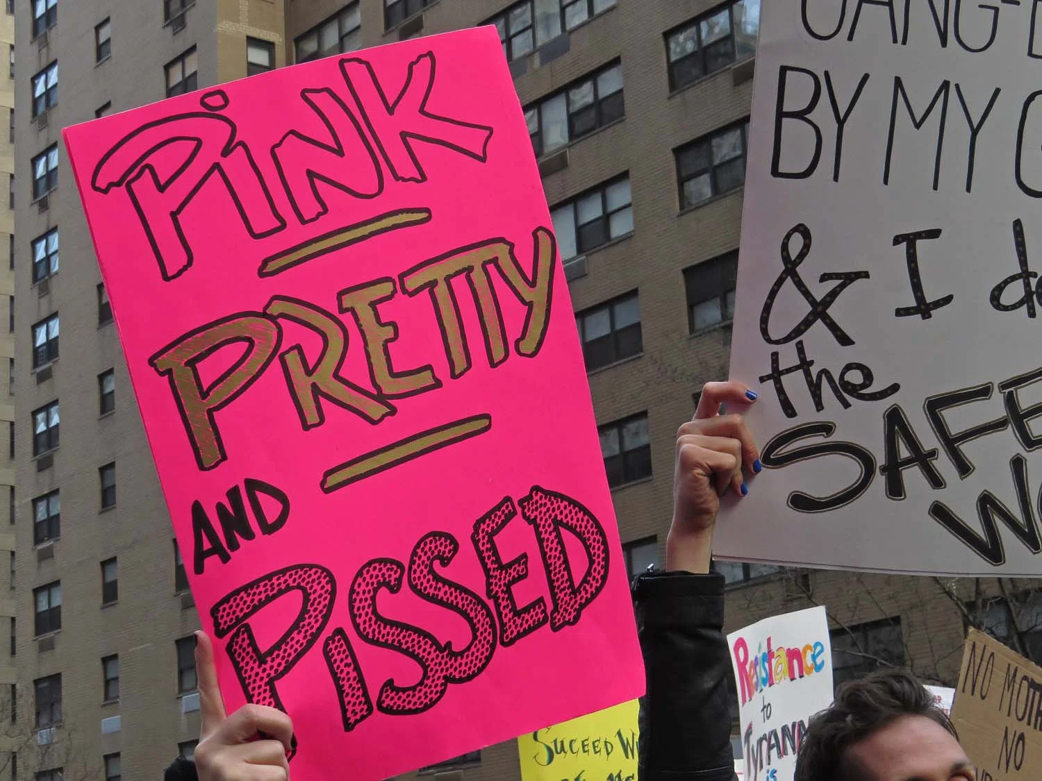 Signs at the Women's March NYC, Jan. 21, 2017