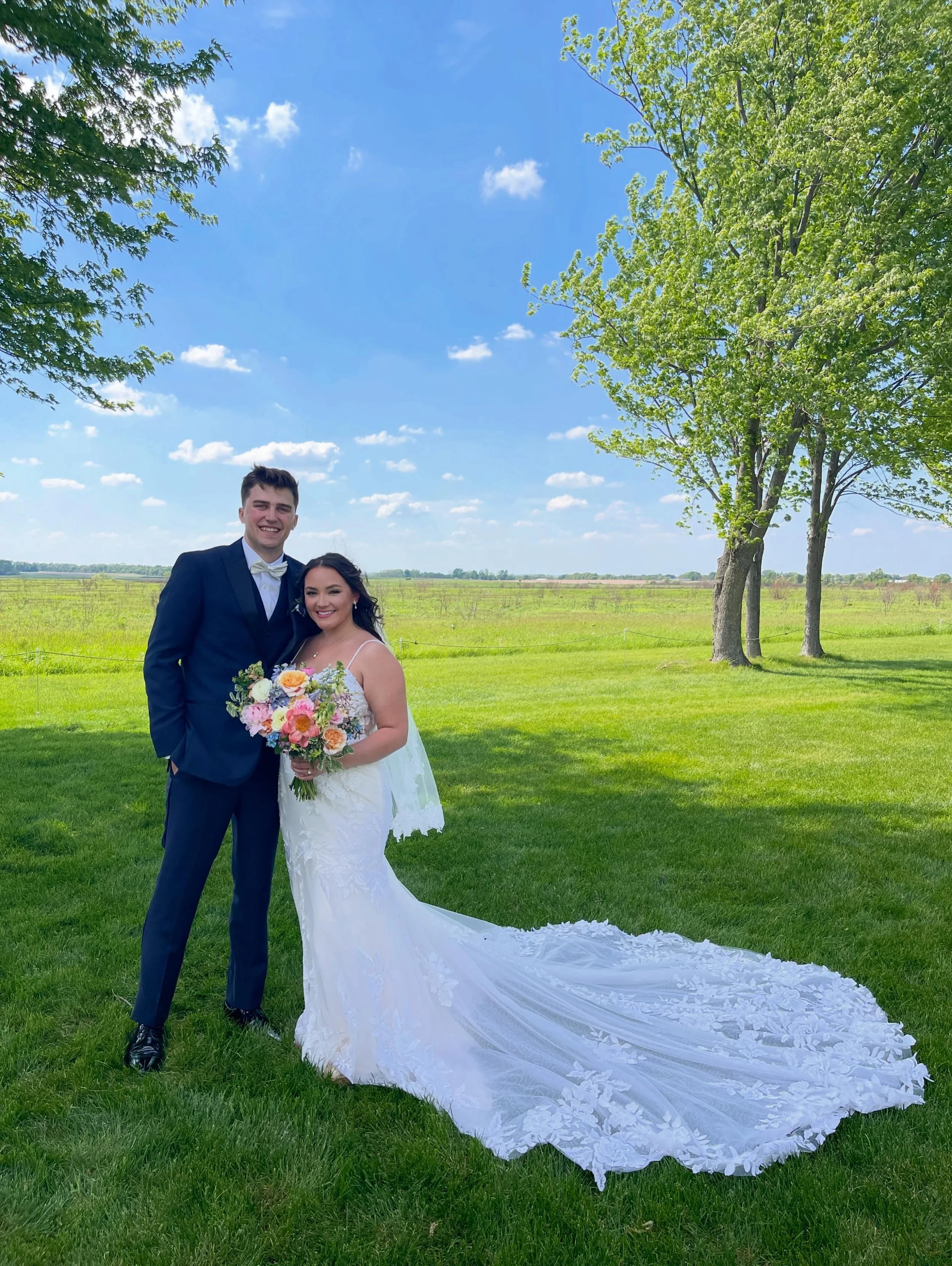 Matt &amp; Ruby&rsquo;s wedding was spectacular! From the weather to the decor to the fabulous sunset it was perfect. 🤩 #bluestemfarmandevents #realbarnweddingvenue #lakegenevawedding #summerweddings