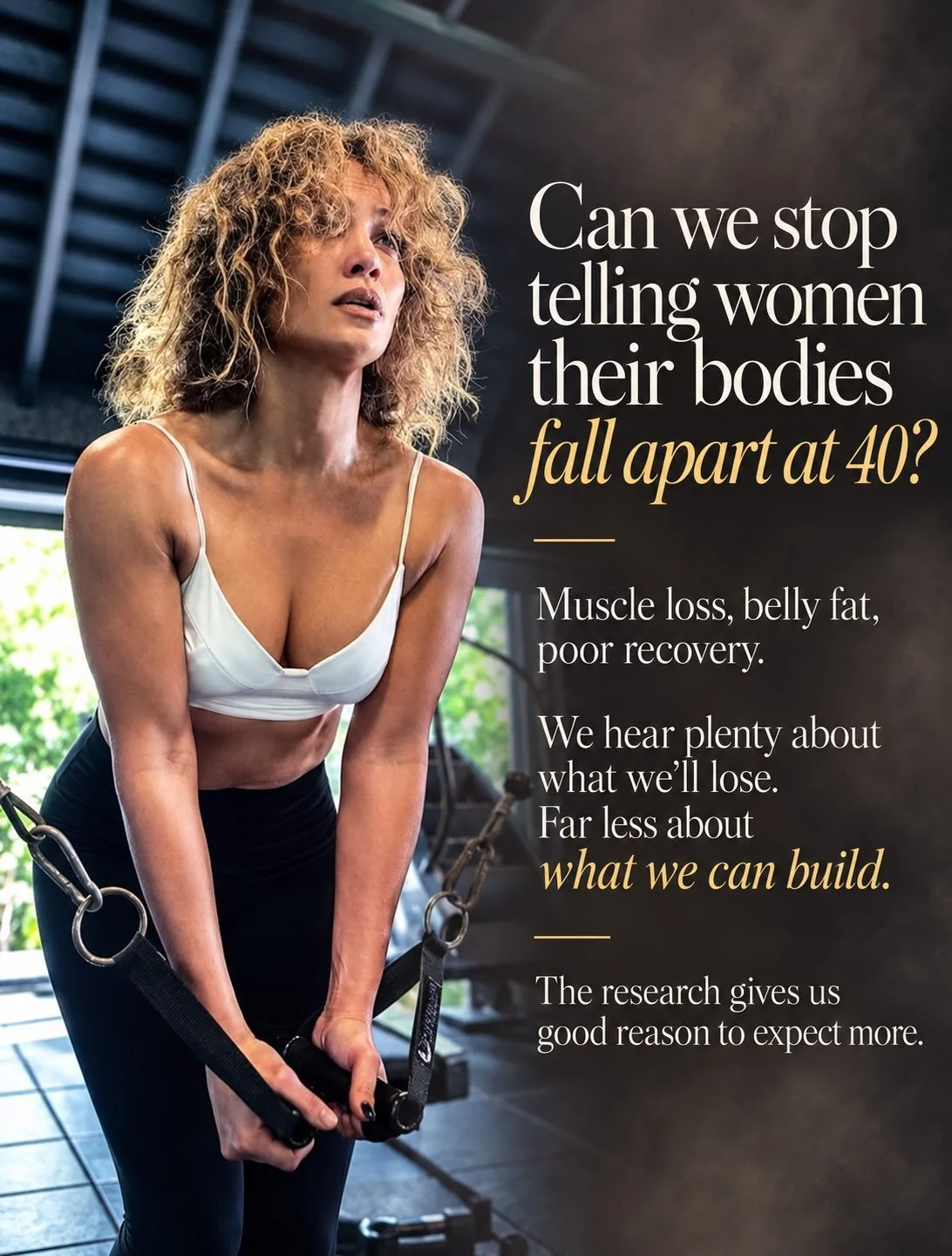 Have we started living down to our expectations around aging?

We hear plenty about what we&rsquo;ll lose after 40, far less about what we can build. I collated the research on muscle, fat loss, recovery and menopause to examine that story.

Comment 