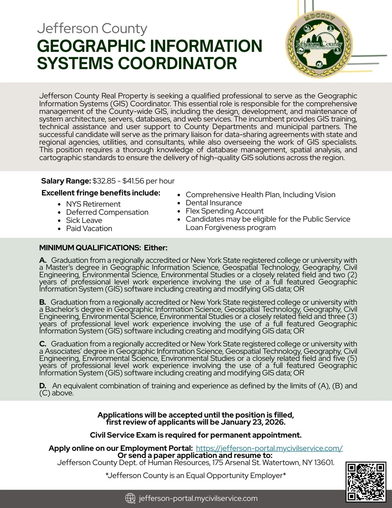 Job Opportunity: GIS Coordinator for Jefferson County