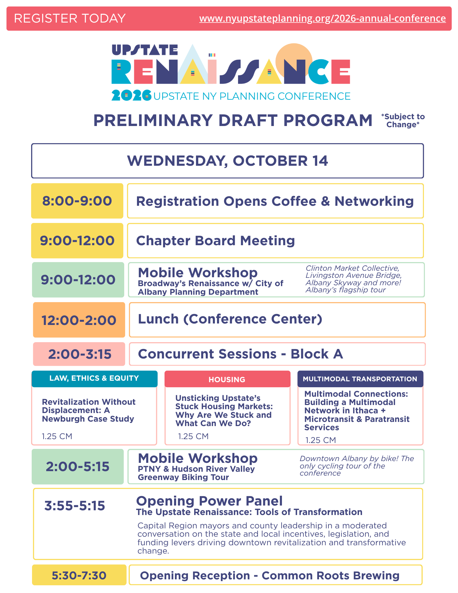 Conference Draft Agenda Announced