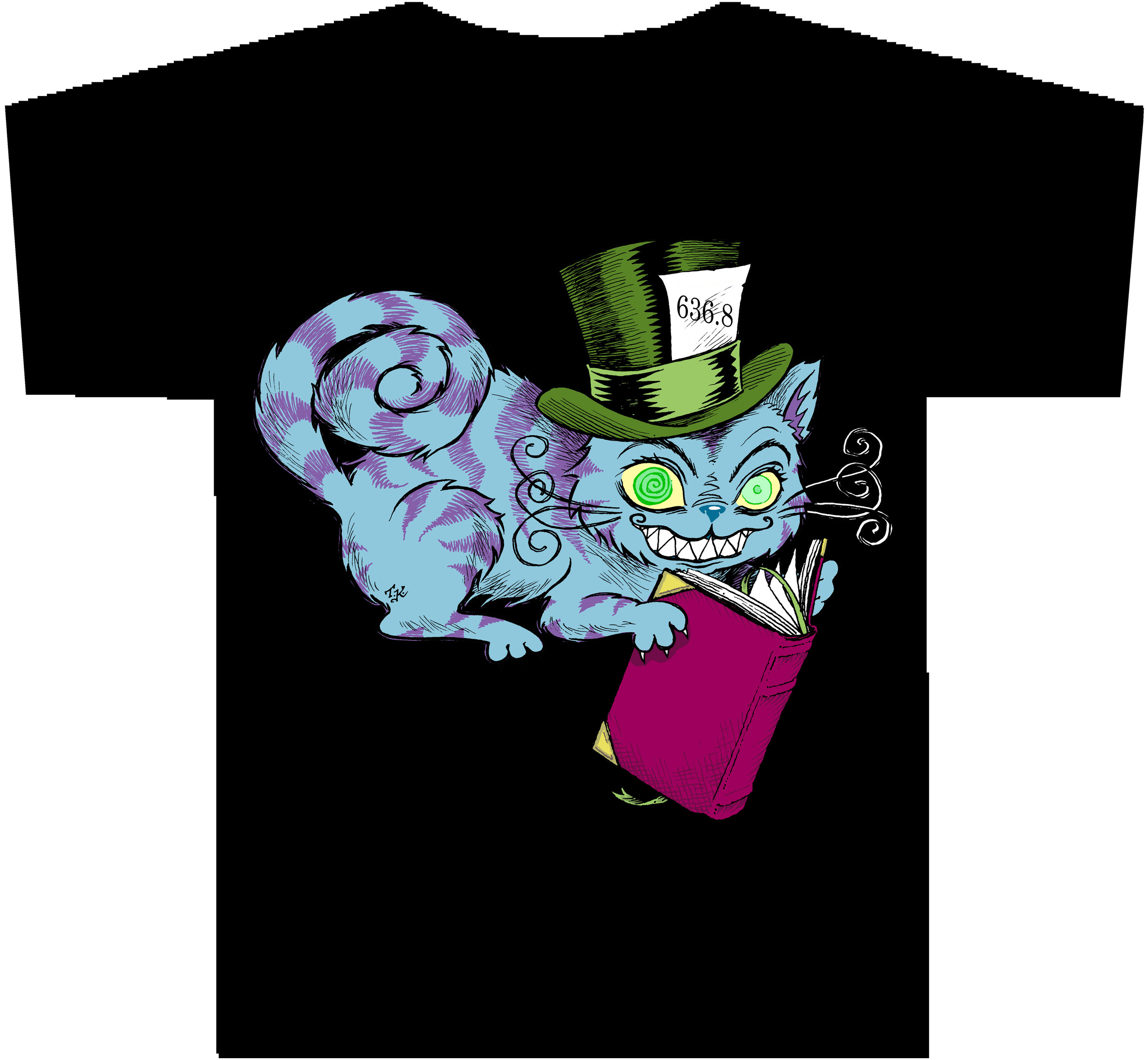 CHESHIRE CAT With Dewey Decimal Number T-Shirt