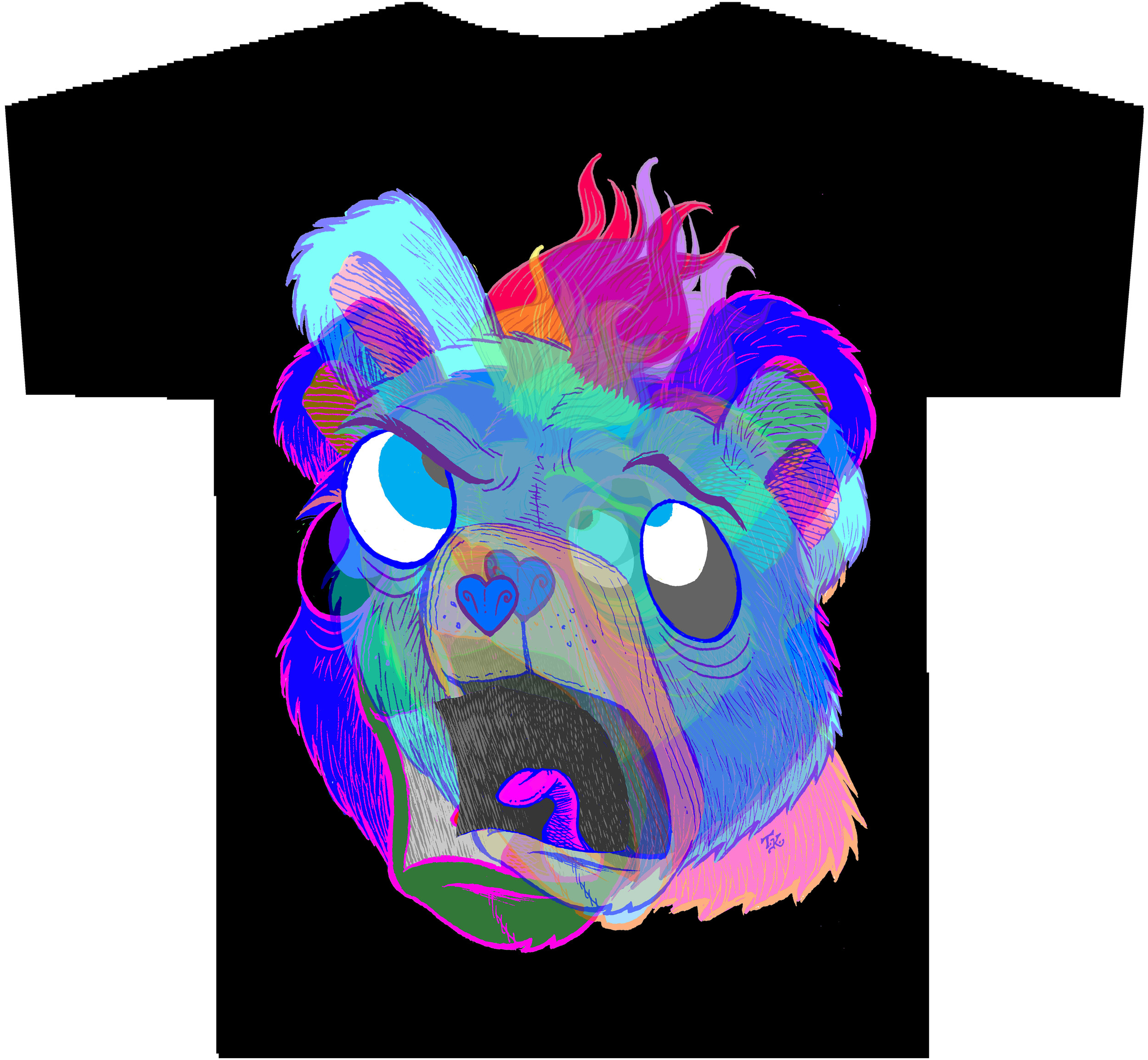 PSYCHEDELIC SCREAMING BEAR T-Shirt