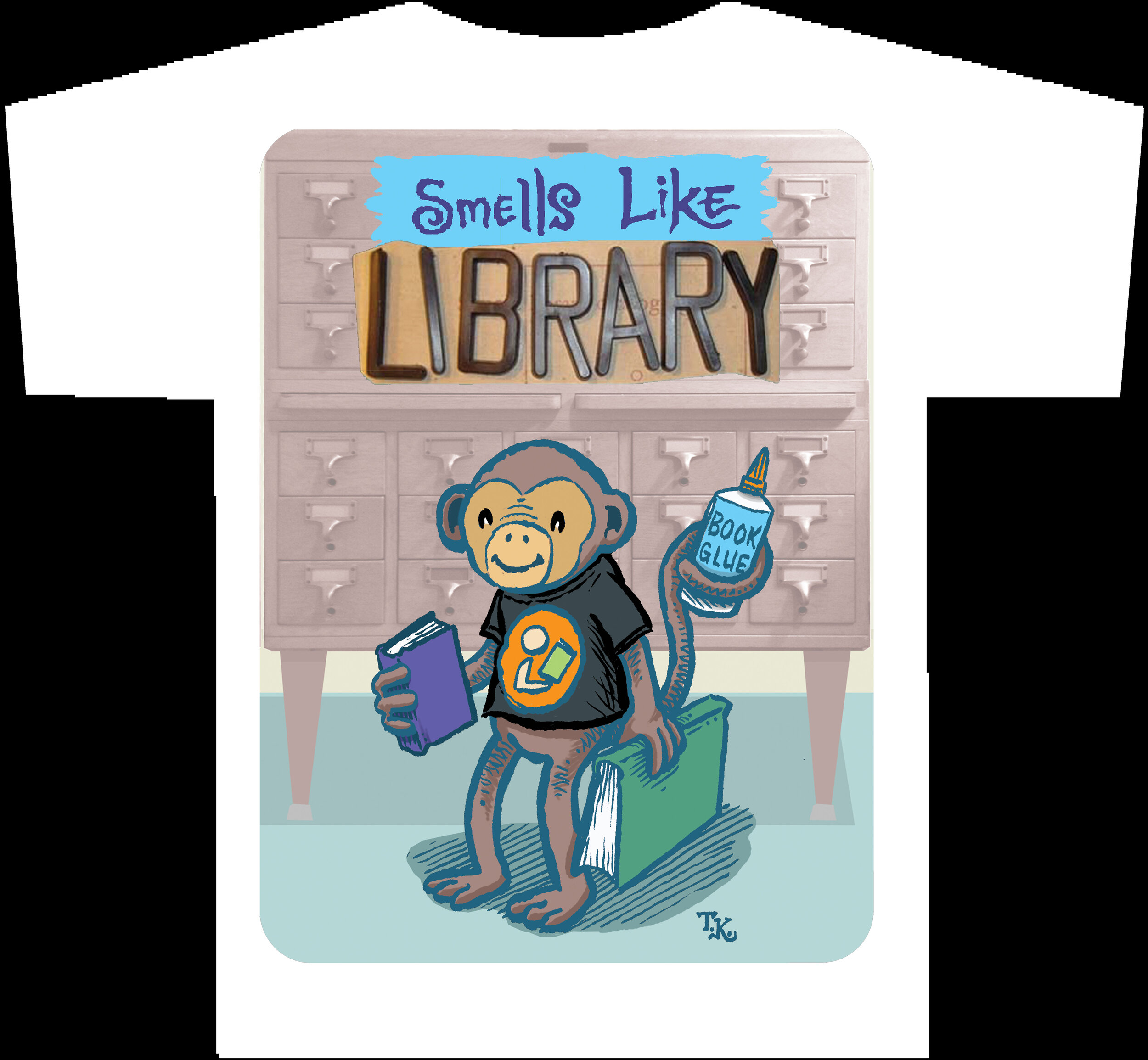 SMELLS LIKE LIBRARY Monkey T
