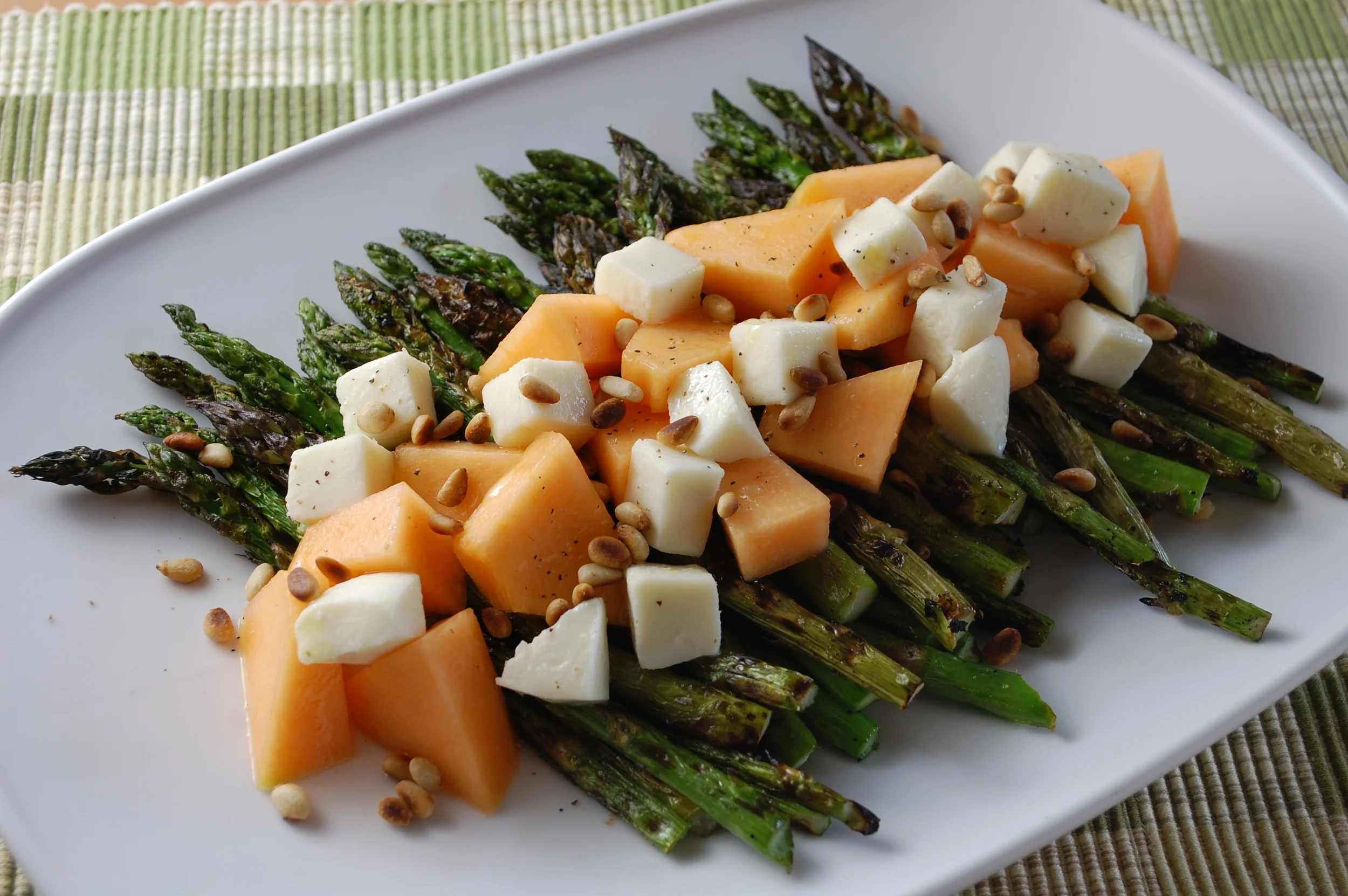 Asparagus Leek Quiche and Grilled Asparagus and Melon Salad