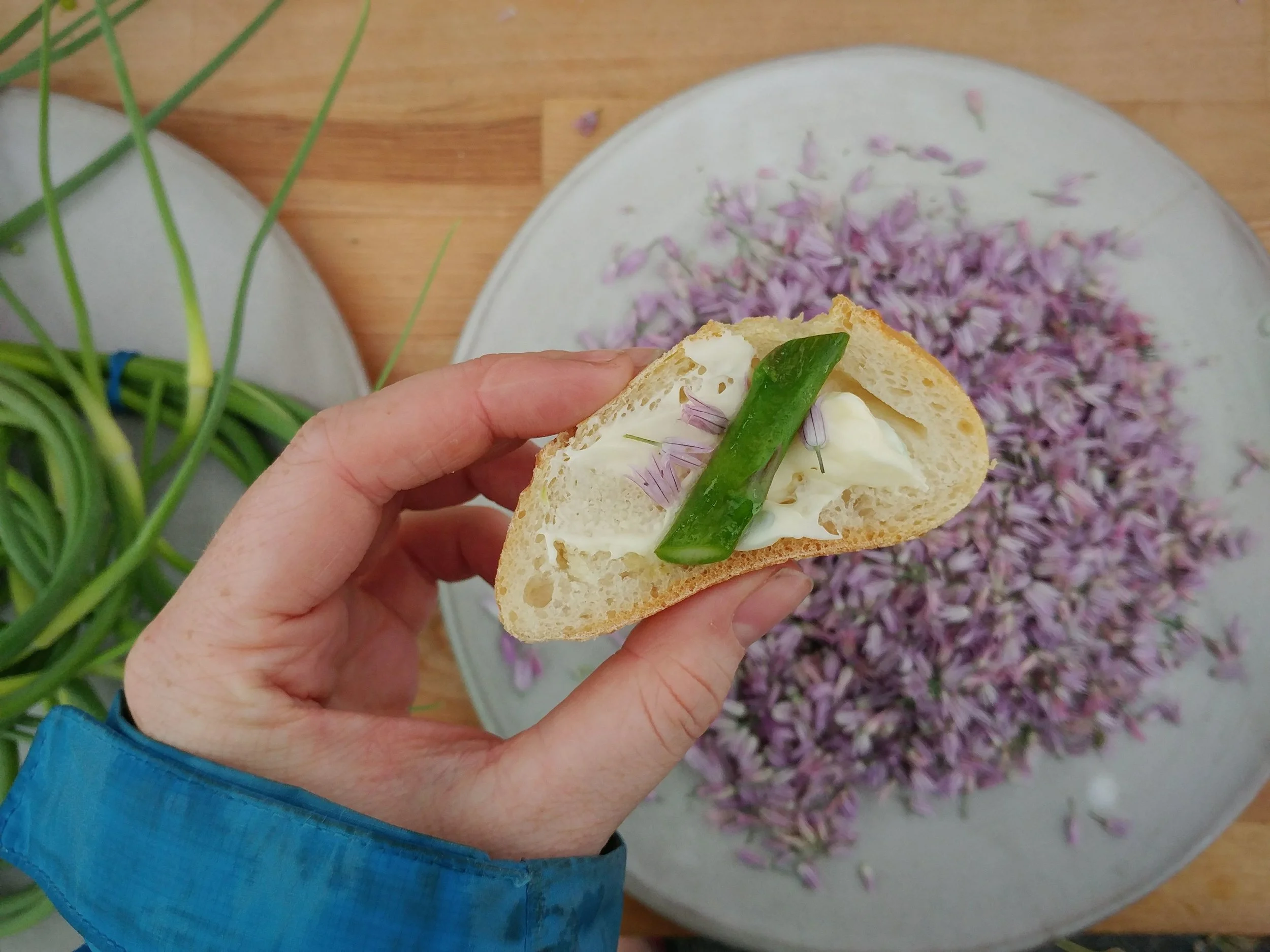 Garlic Scape and Asparagus Toast