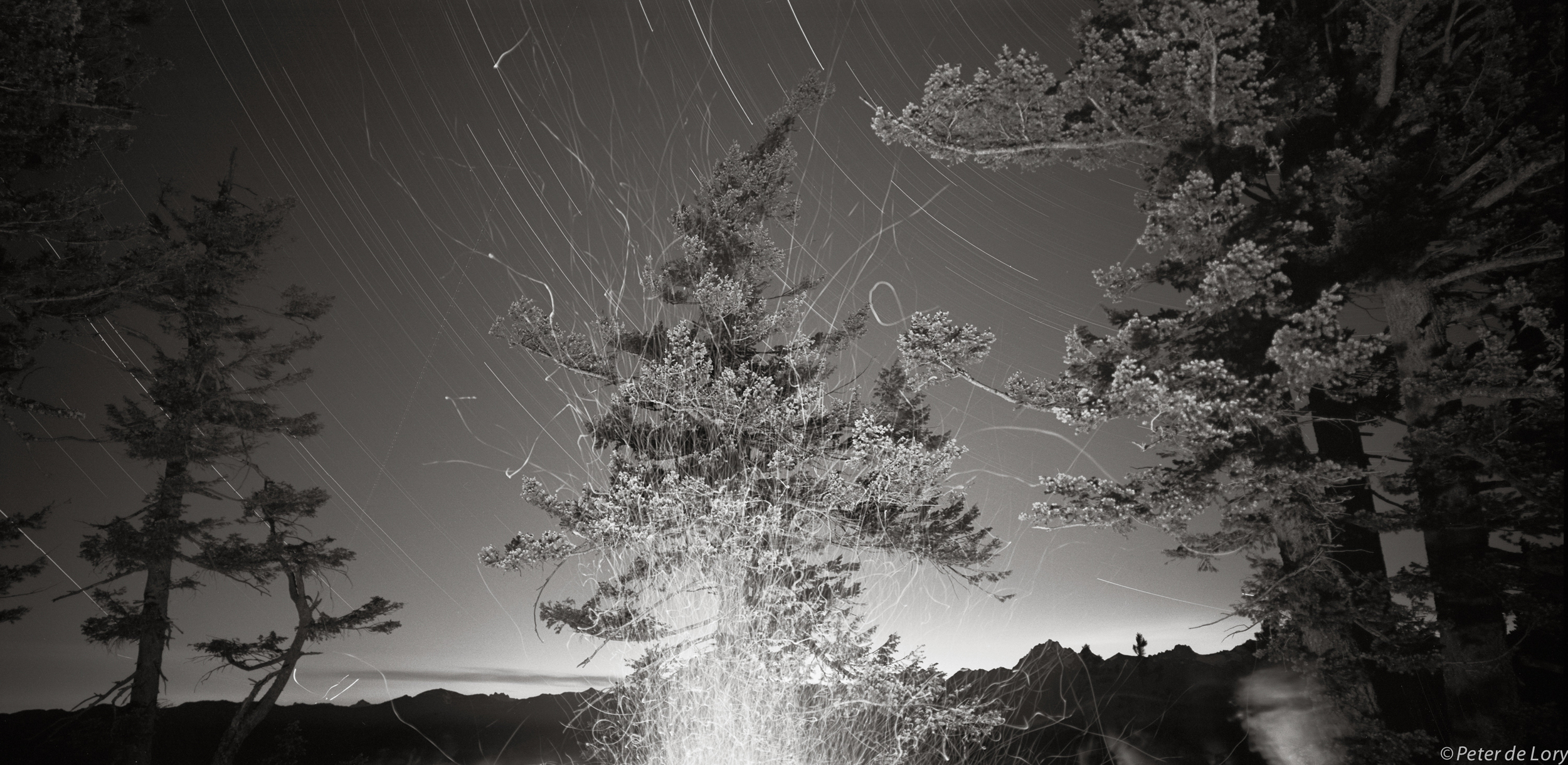 Solstice Campfire over Teanaway River Valley, Washington, 2014