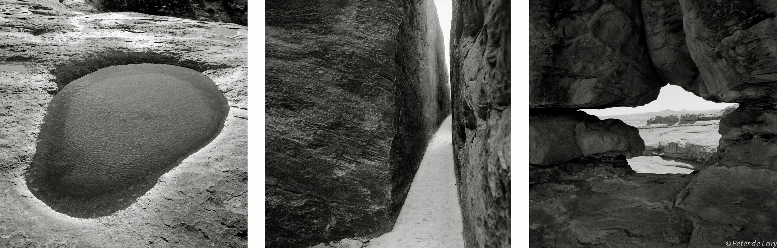 Canyonlands Saunter Pool in rock - Narrows - Peek-a-Boo Canyon, Canyonlands Utah, 1990