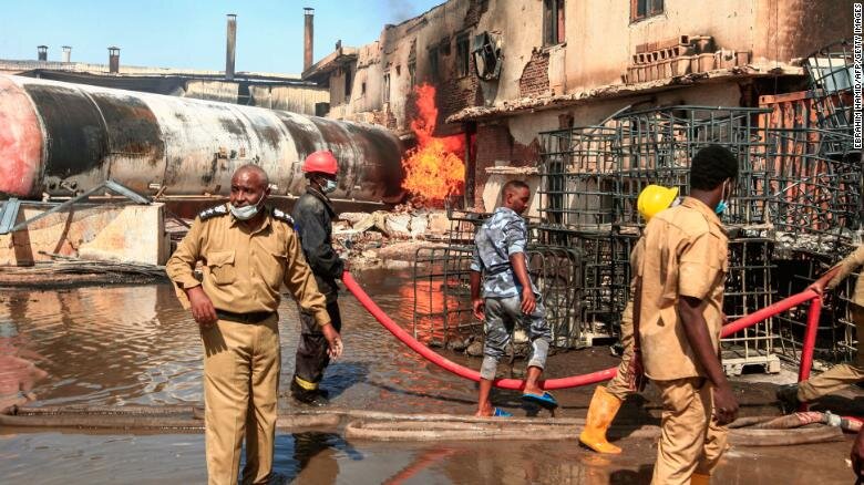  Sudan factory fire killing 15 people
