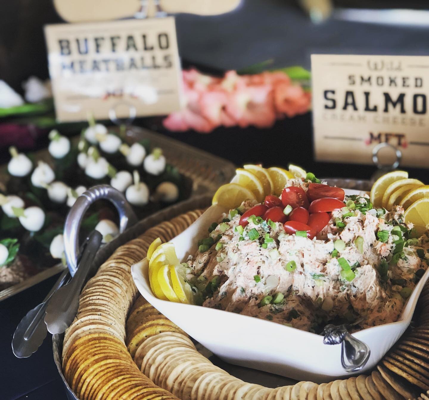 Holiday Party season is upon us! December dates are almost booked up - DM us now to reserve your party date! 
.
.
.
#mft #mftcatering #mftsauce #boisefood #boisefoodie #christmasparty #holidayparties #horderves #appetizers #holidayappetizers #boiseho