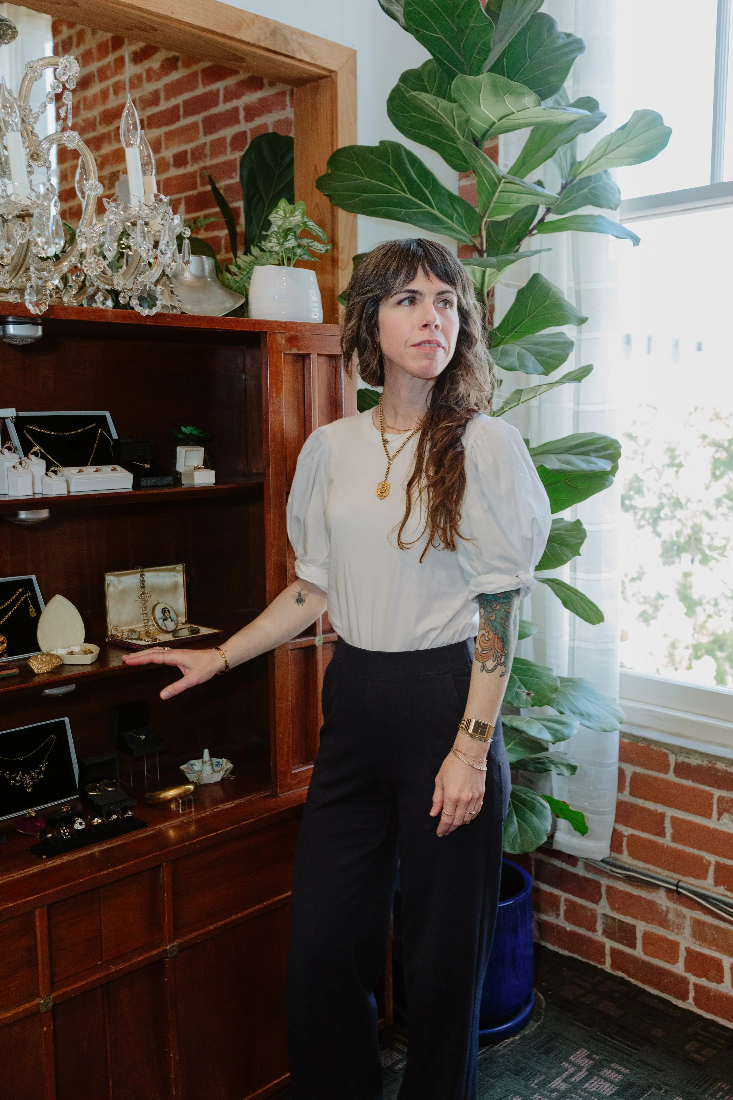 Designer April Cromer in the Lady Cromer Jewelry showroom.  Photography by Phoebe C Photography