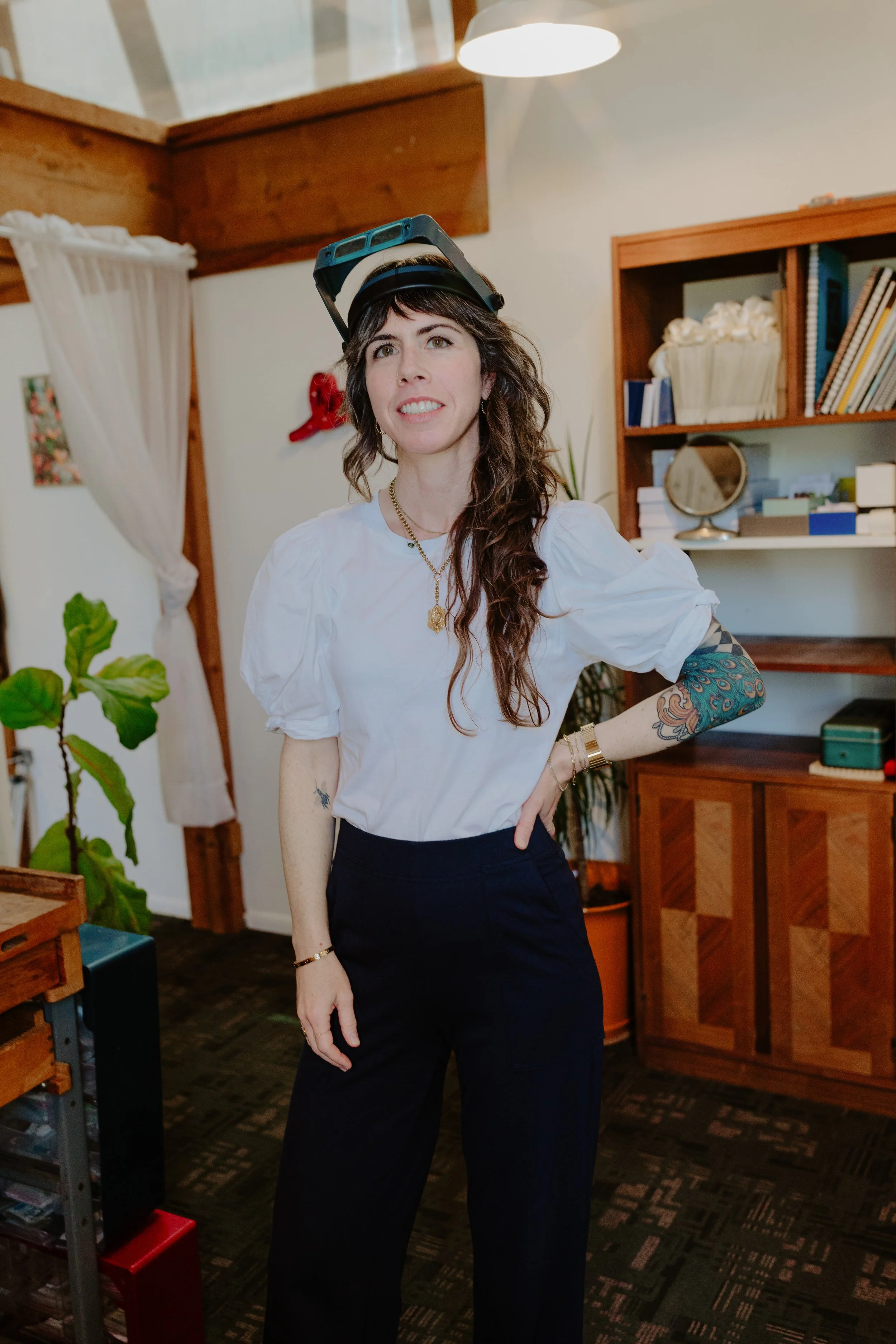 Custom jewelry designer April Cromer in the Lady Cromer Jewelry showroom in San Diego.