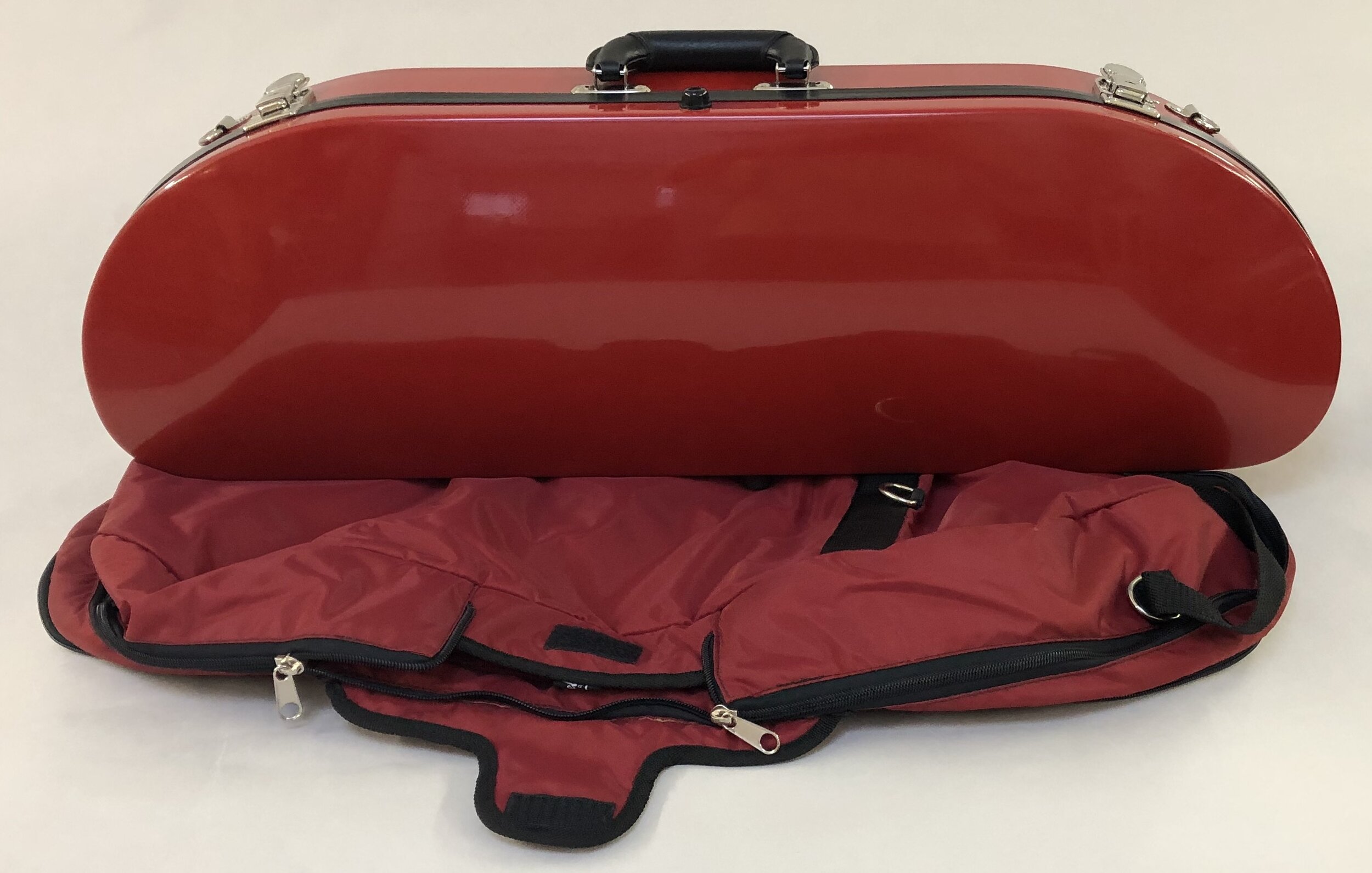 Bobelock 1047FV Pink Fiberglass 4/4 Violin Case with Silver Velvet Interior and Protective Bag