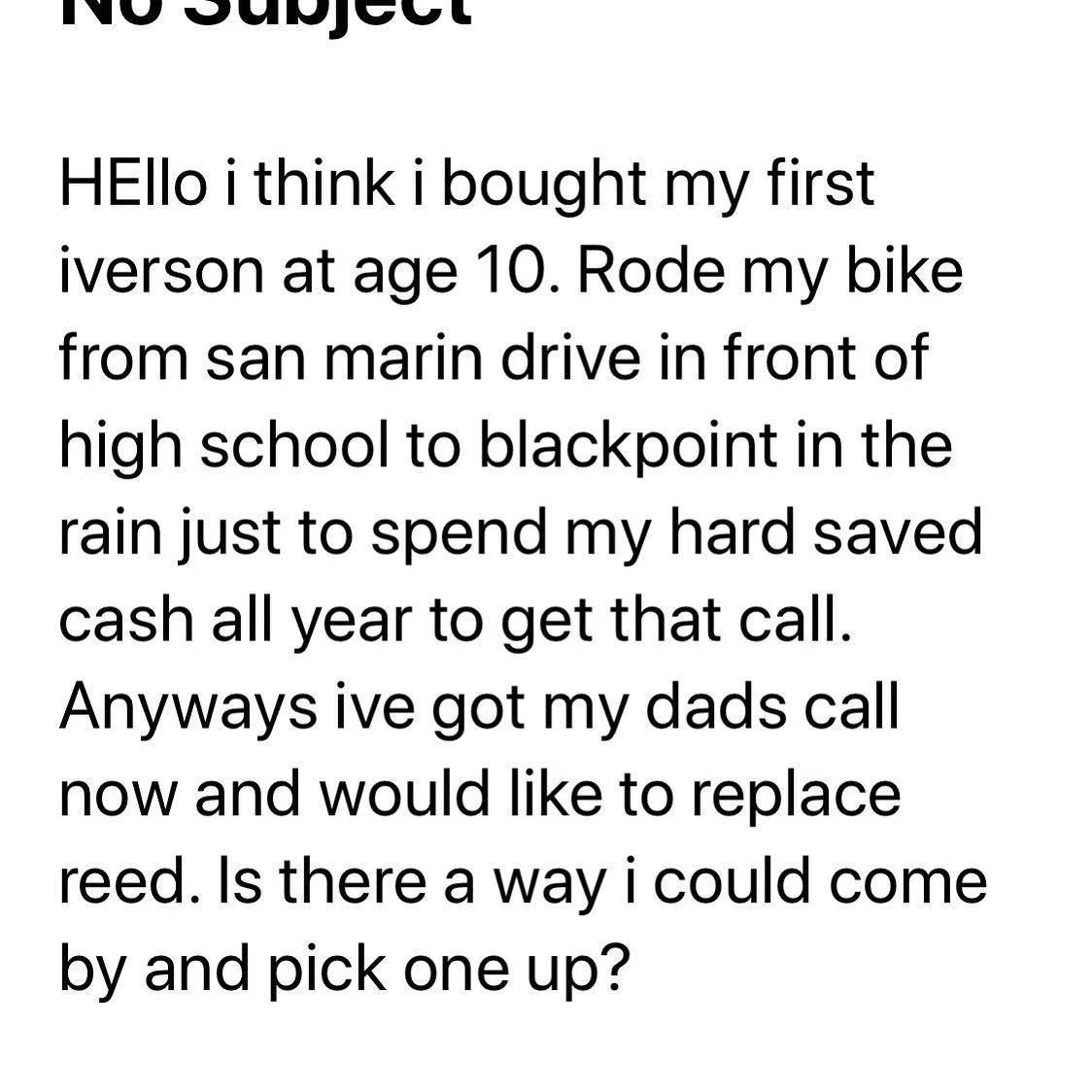 I get emails like this on a regular basis but none that included a 90 minute round trip bike ride at 10 years old. ❤️❤️
💪 💪

#iversonduckcalls