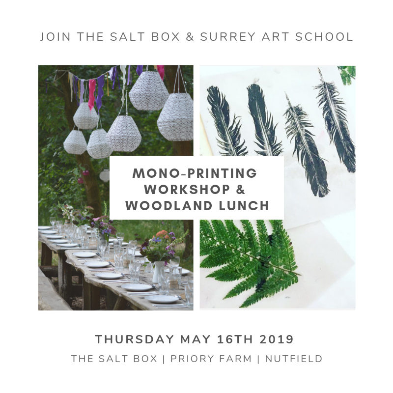 SALT BOX Mono-printing Workshop and Woodland Lunch 10.30am / Sketchbook Club Mixed Ability 7.30pm