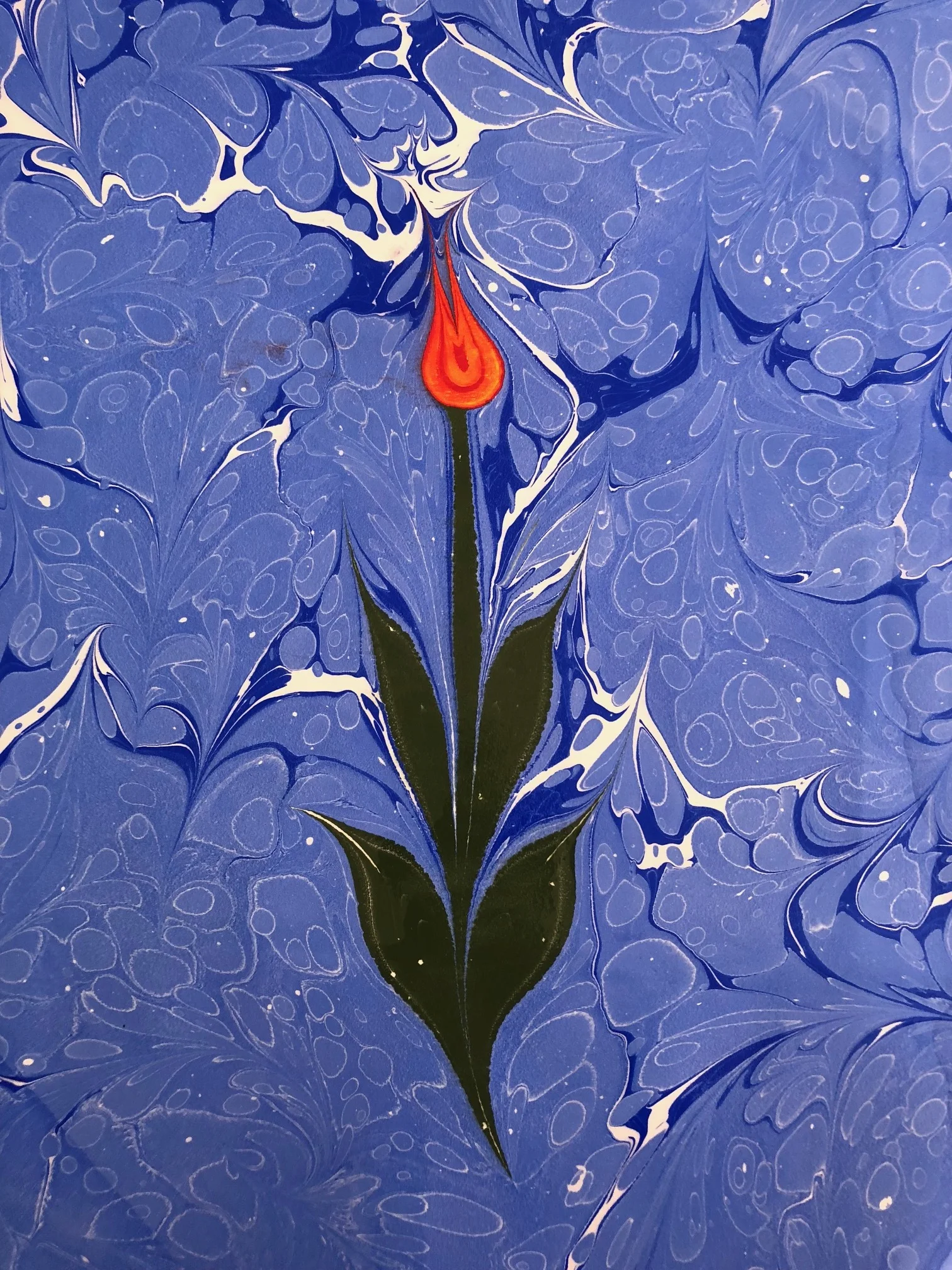Flowers with Ebru