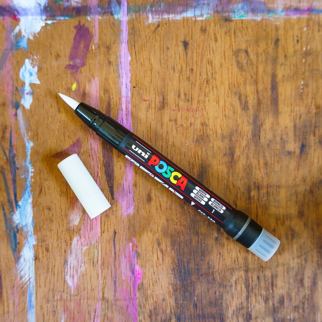 NEW! Posca Brush Pen (110mm) White — Surrey Art School