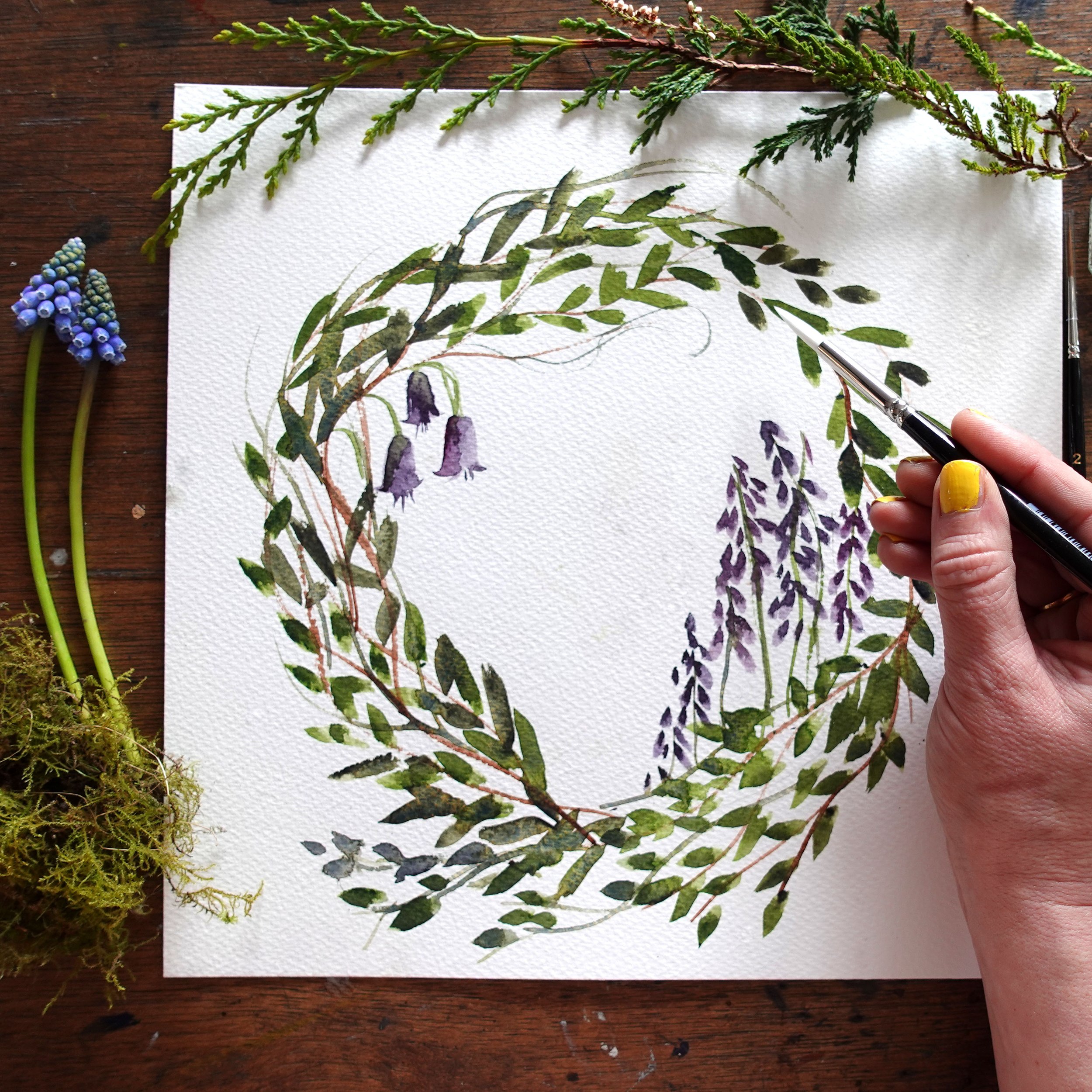 Learn how to paint a Spring - inspired Wreath