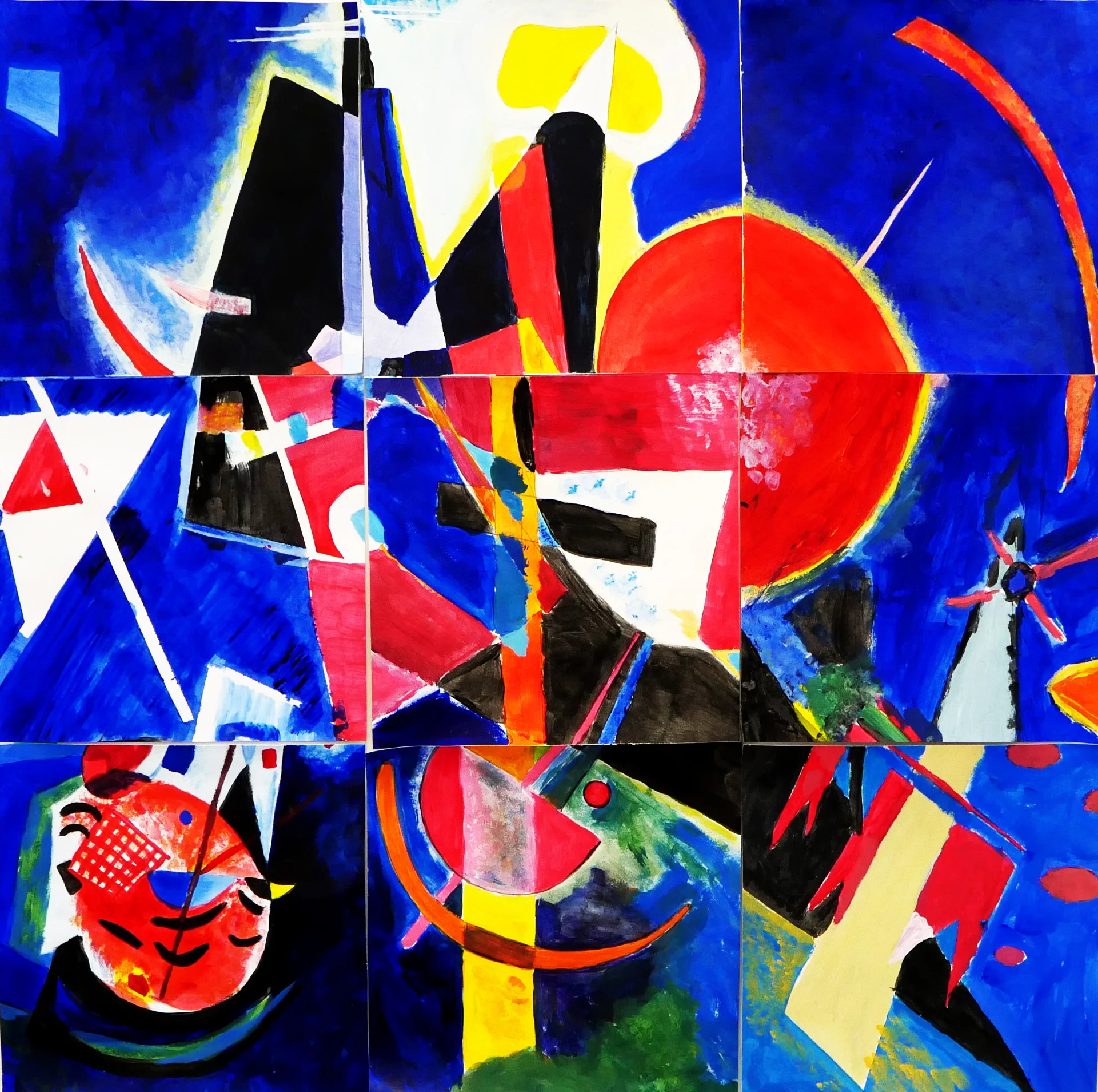 Group collaboration based on Wassily Kandinsky's In Blue (1925) 