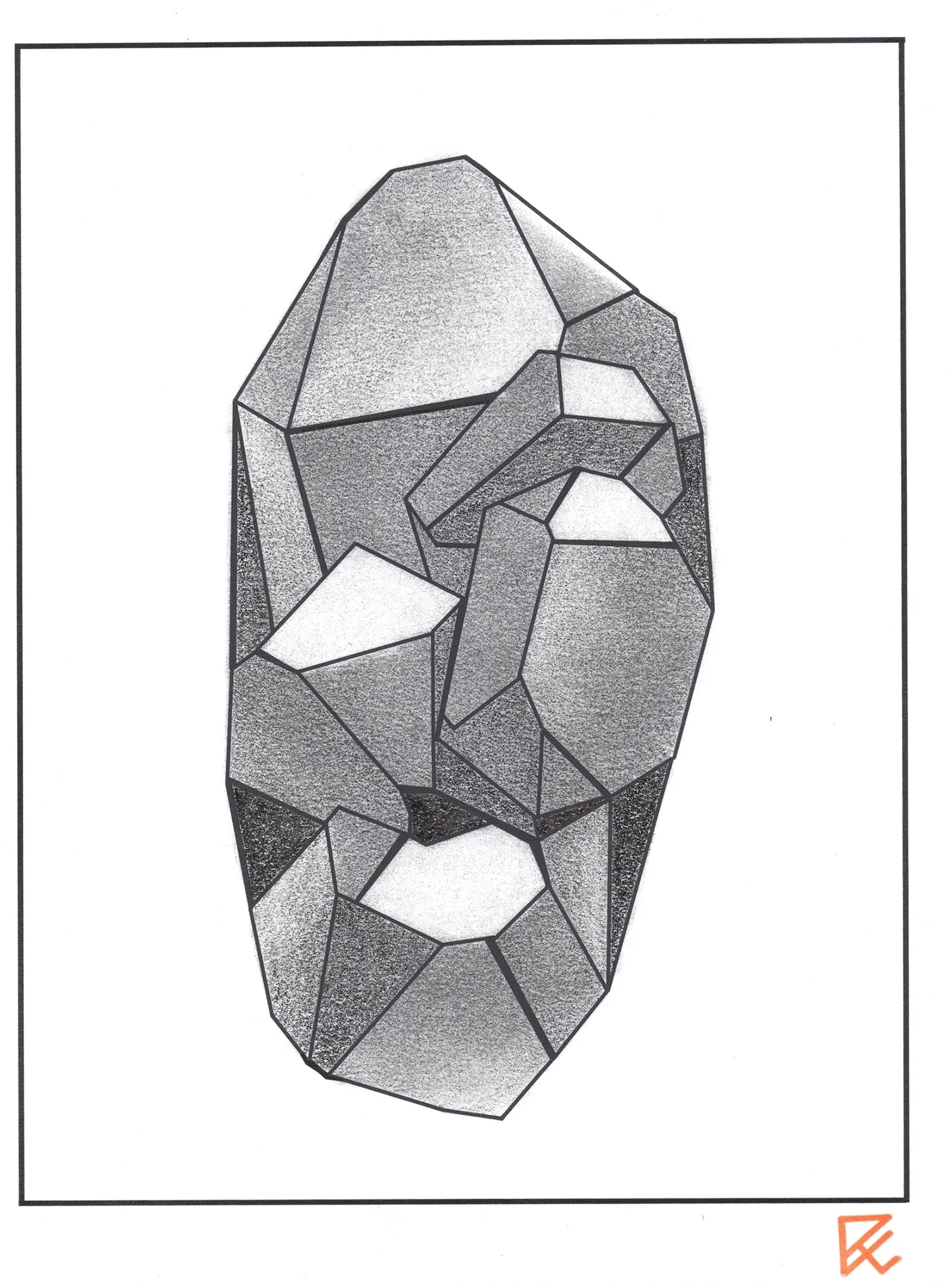 Drawing Ten inkjet print and graphite on rives 11" x 8" 2016