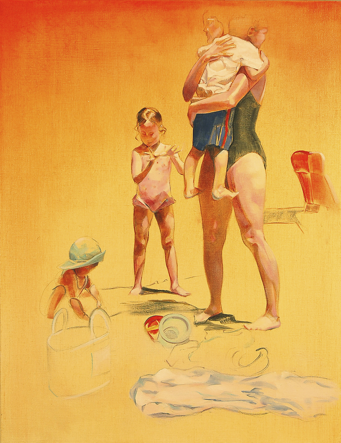 Mother and Children, Walden oil on linen 22" x 17" 2003