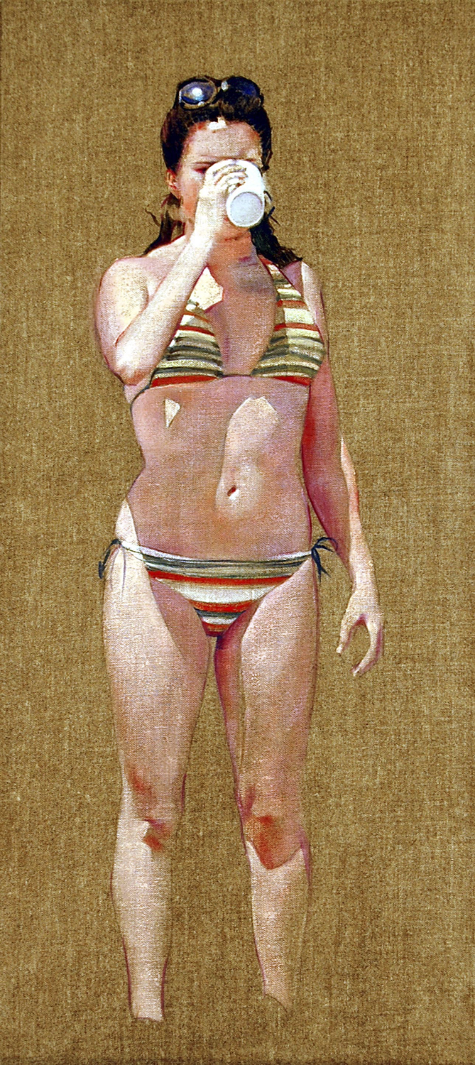 The Cup oil on linen on panel 22" x 10" 2009