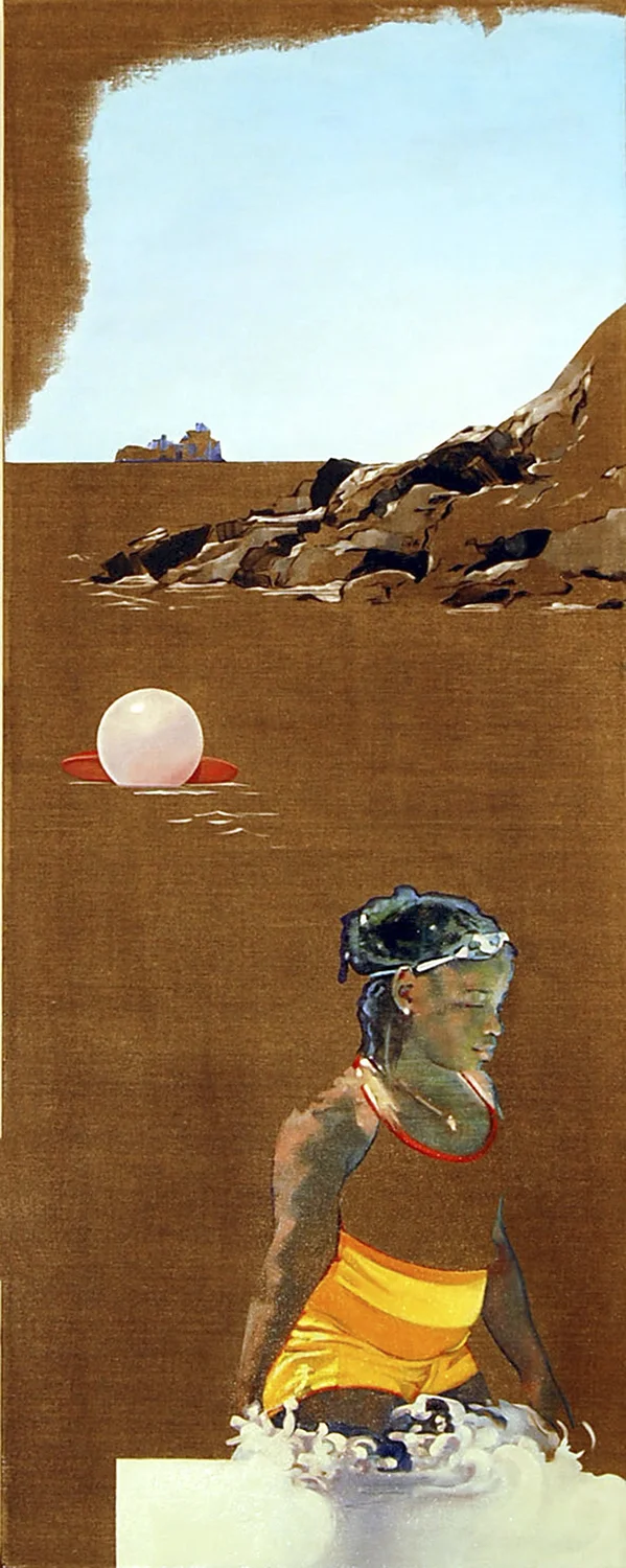 The Swimmer (St. John) oil on linen 50" x 20" 2009