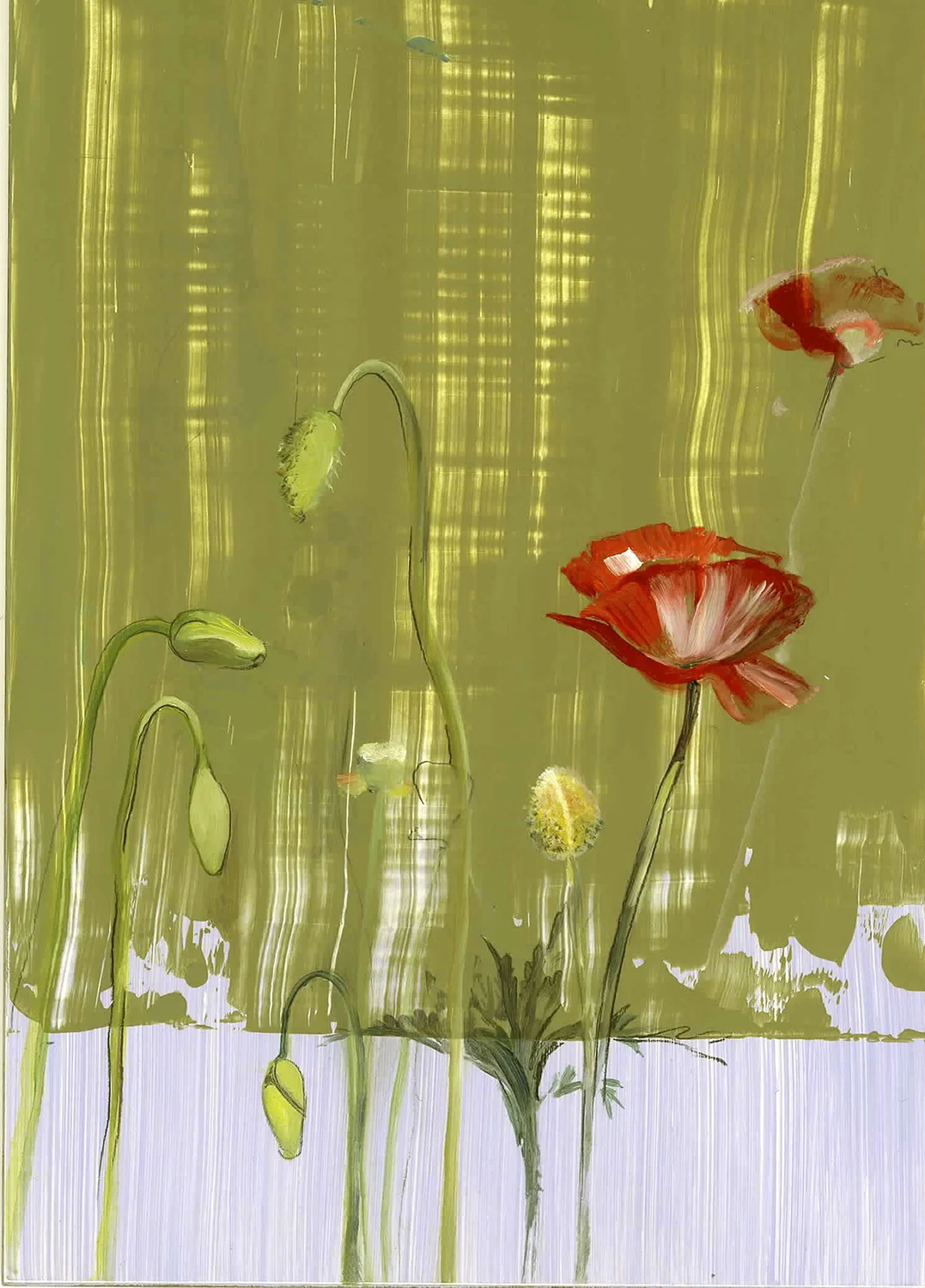 Poppy oil on panel 5"x7" 2005
