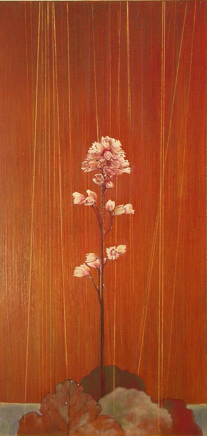 Flower in the Rain oil on panel 24"x11" 2005 *