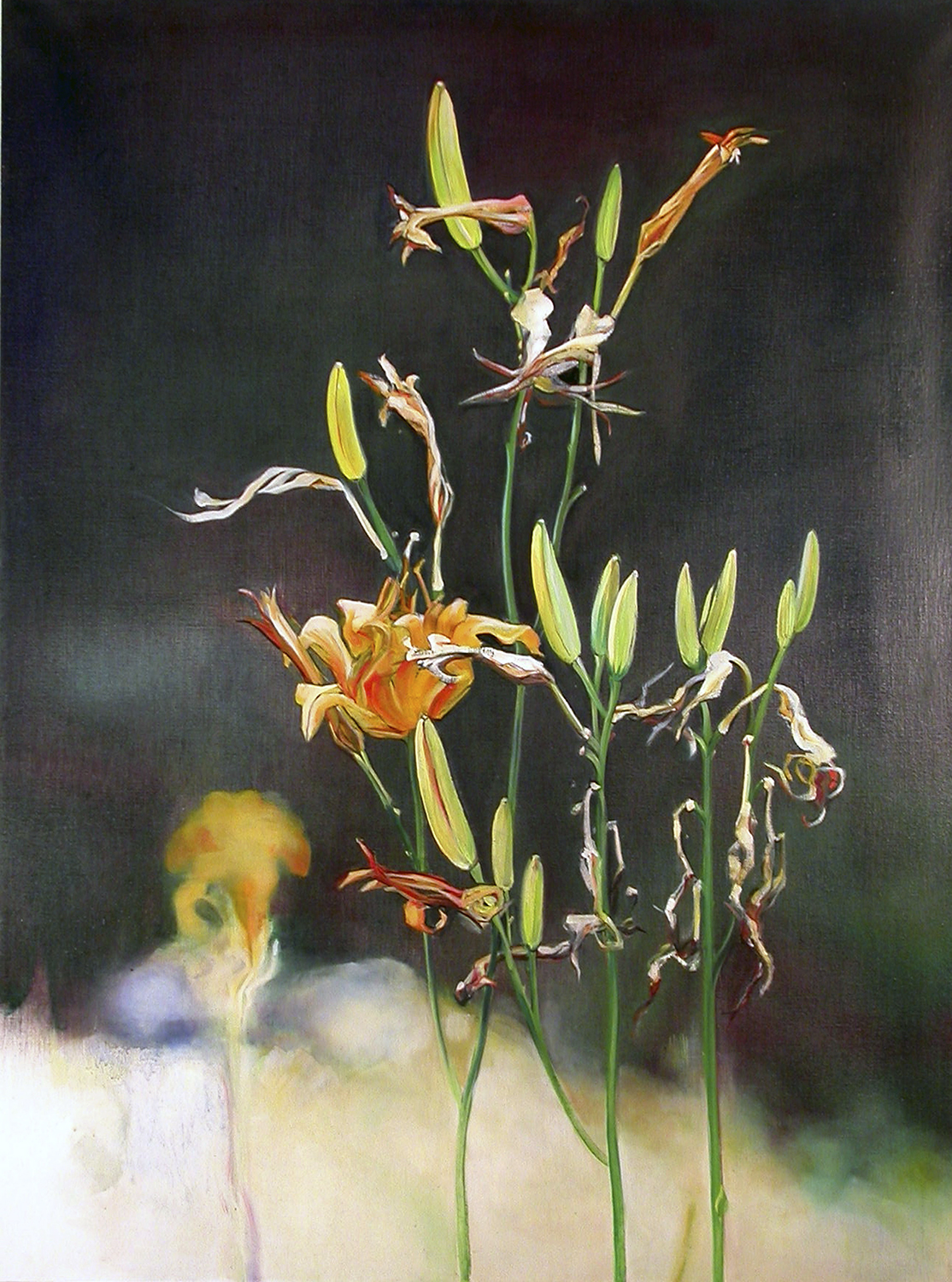   Day Lilies  oil on linen 40" x 30"  2004 * 