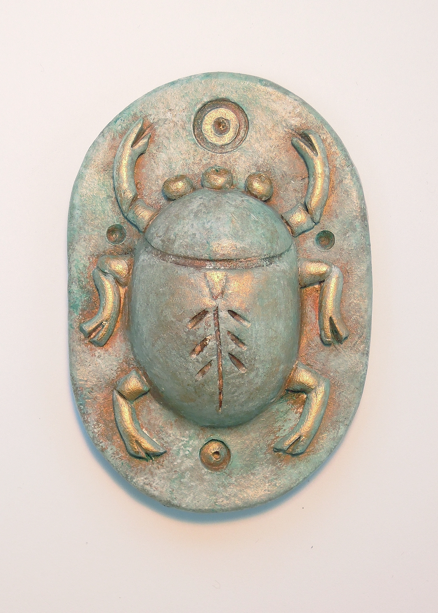   Scarab #16 *   polychromed porcelain 2.5" x 3.5" 2016   