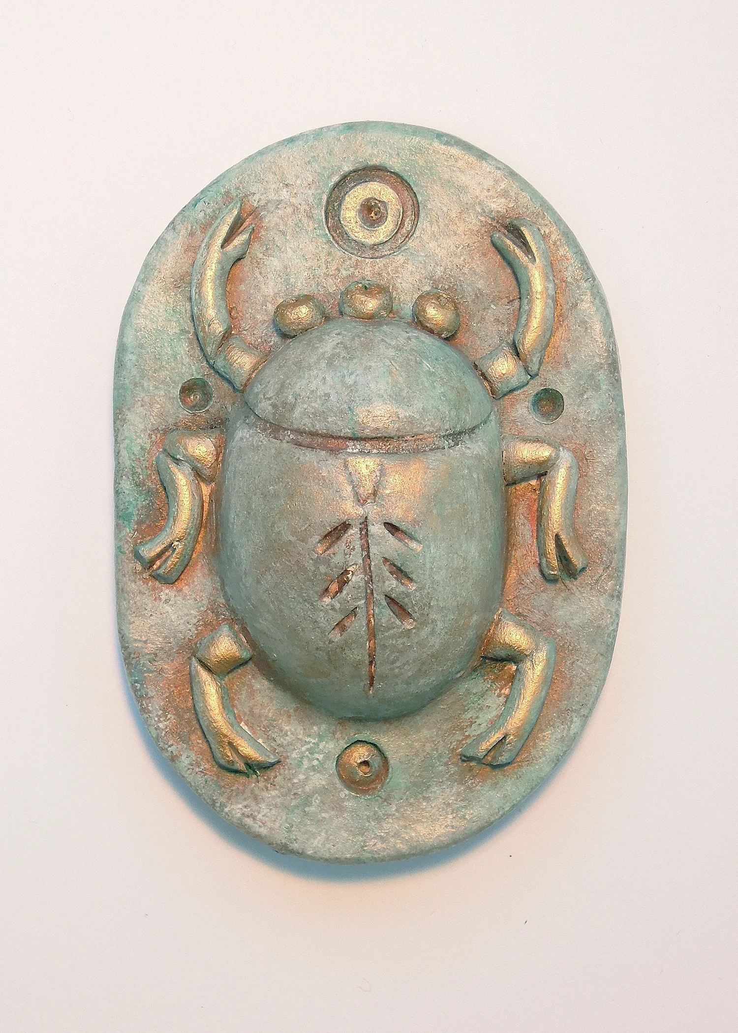 Scarab #16 * polychromed porcelain 2.5" x 3.5" 2016