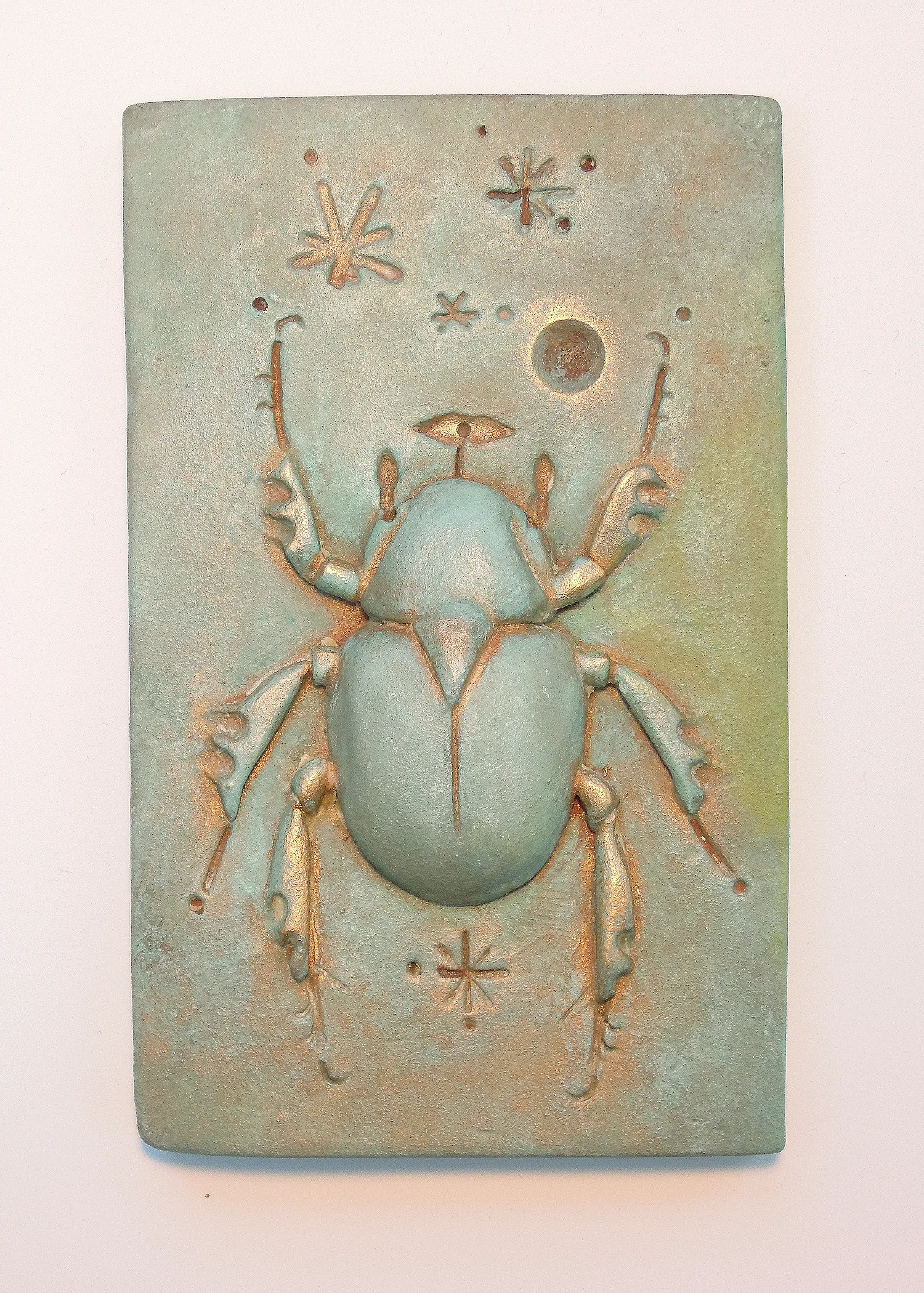 Scarab #1 * polychromed porcelain 3"x 5" 2016