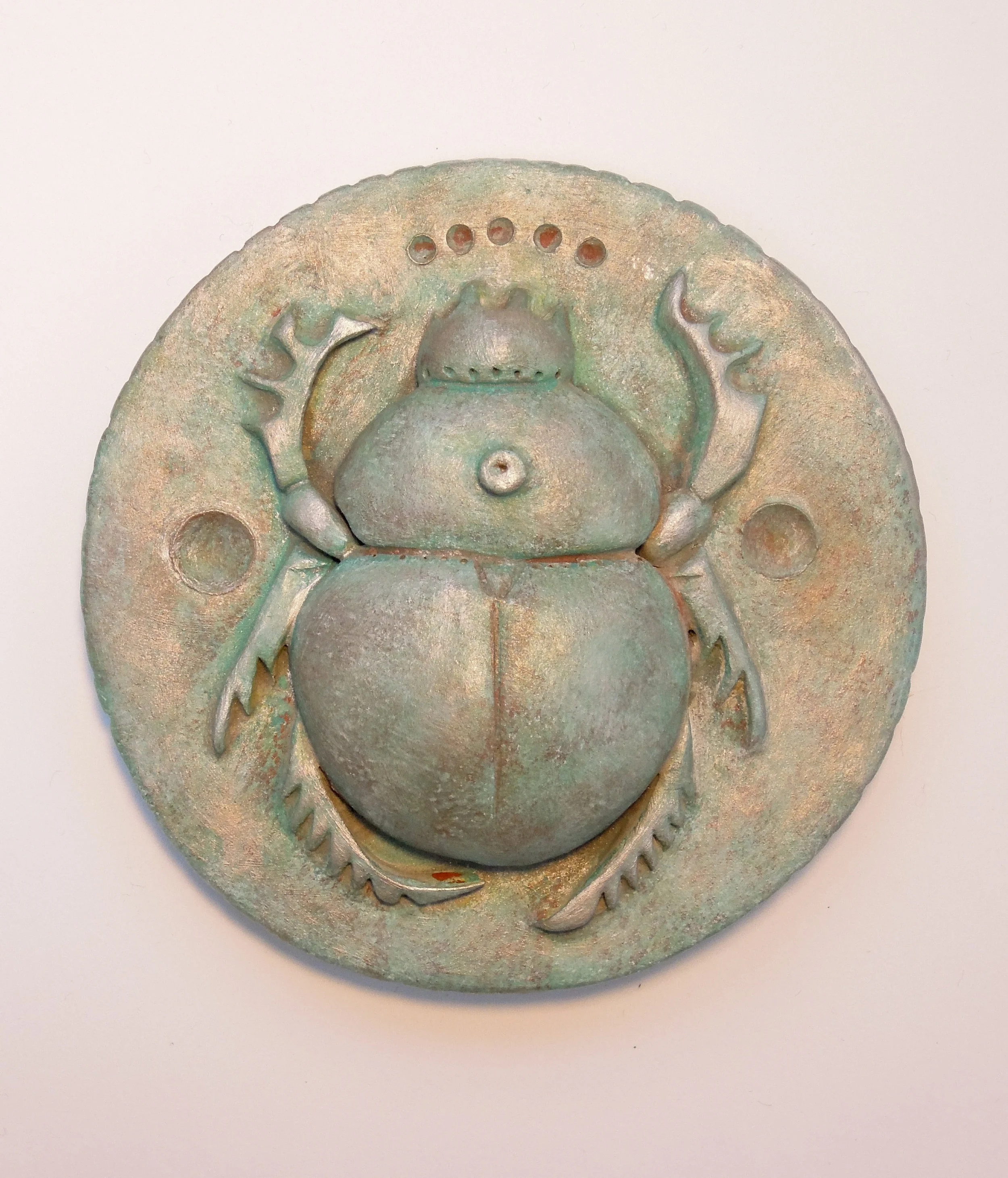 Scarab #4 polychromed porcelain 3.5" x 3.5" 2016