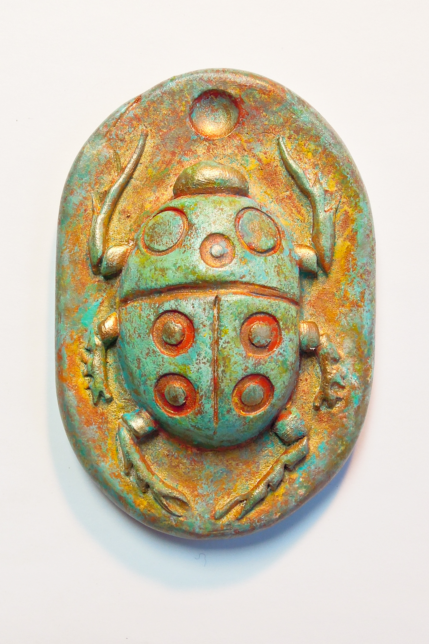   Scarab #10 *   polychromed porcelain 2.5" x 3.5" 2017  