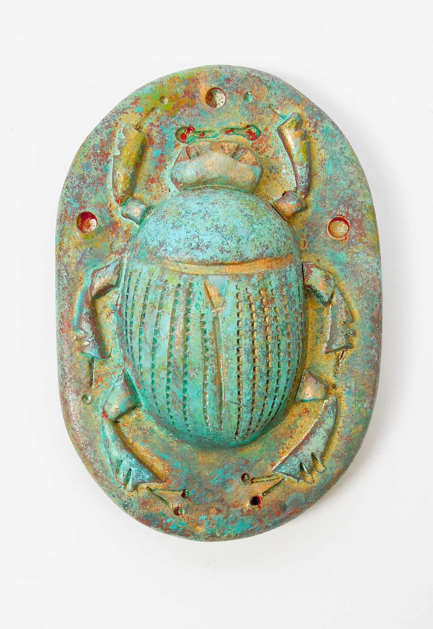   Scarab #11  *  polychromed porcelain 2.5" x 3.5" 2017  