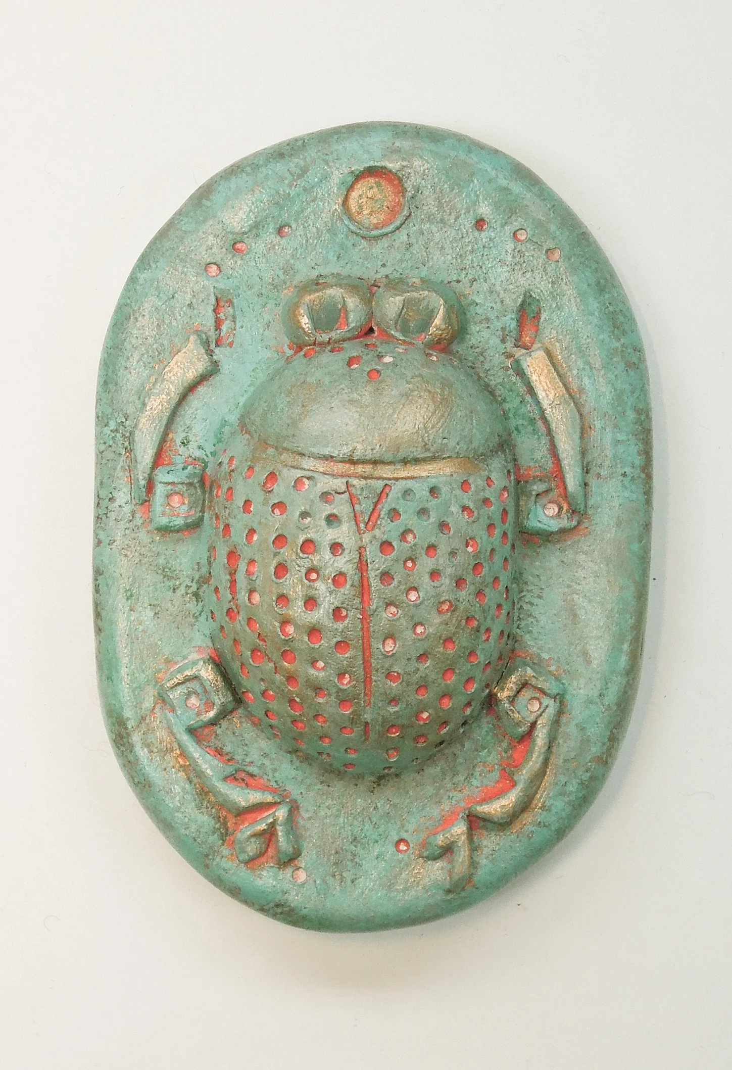 Scarab #8 polychromed porcelain 2.5" x 3.5" 2017
