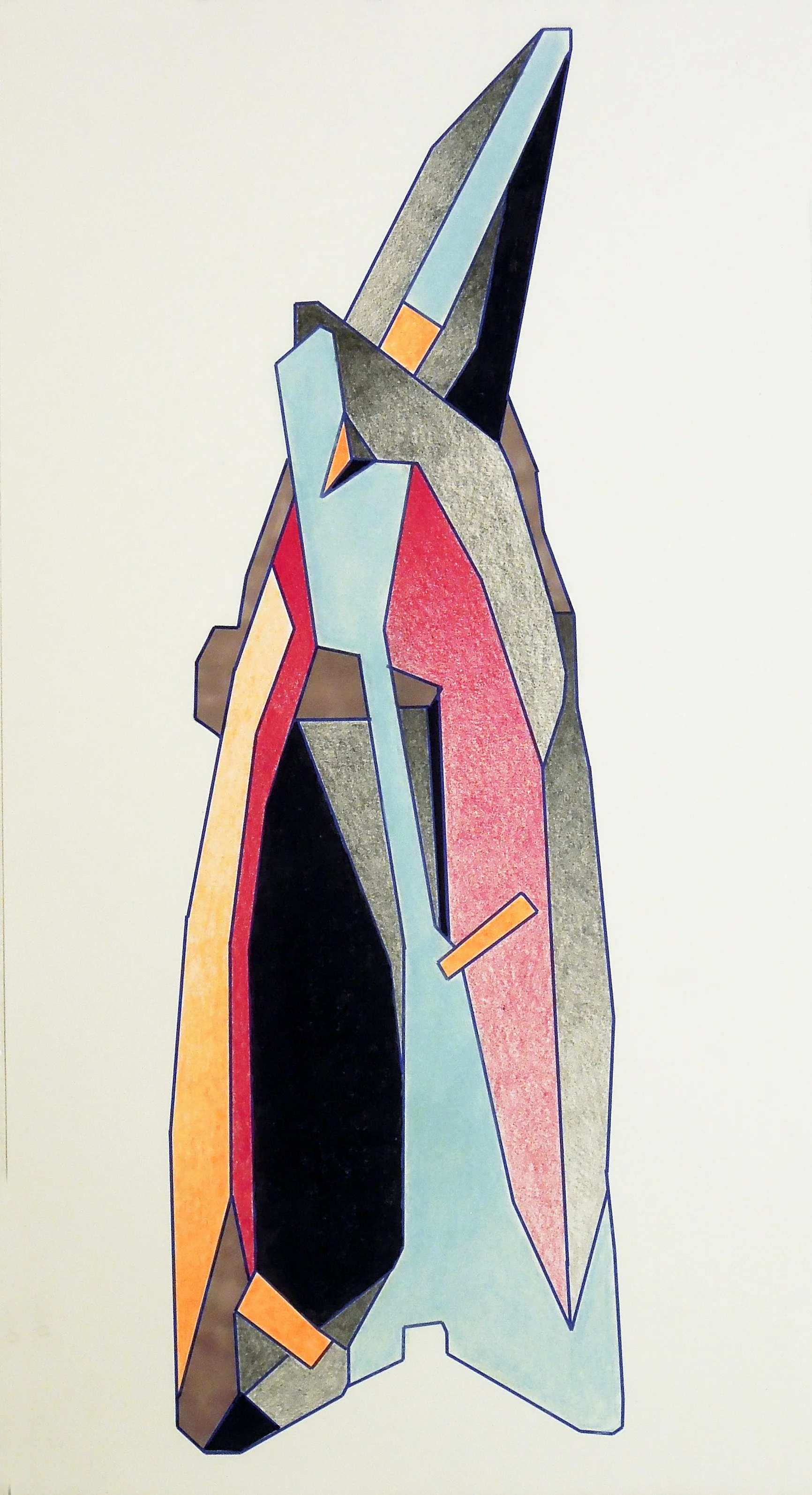 Geo #1 inkjet print, colored pencil 22" x 12" 2015