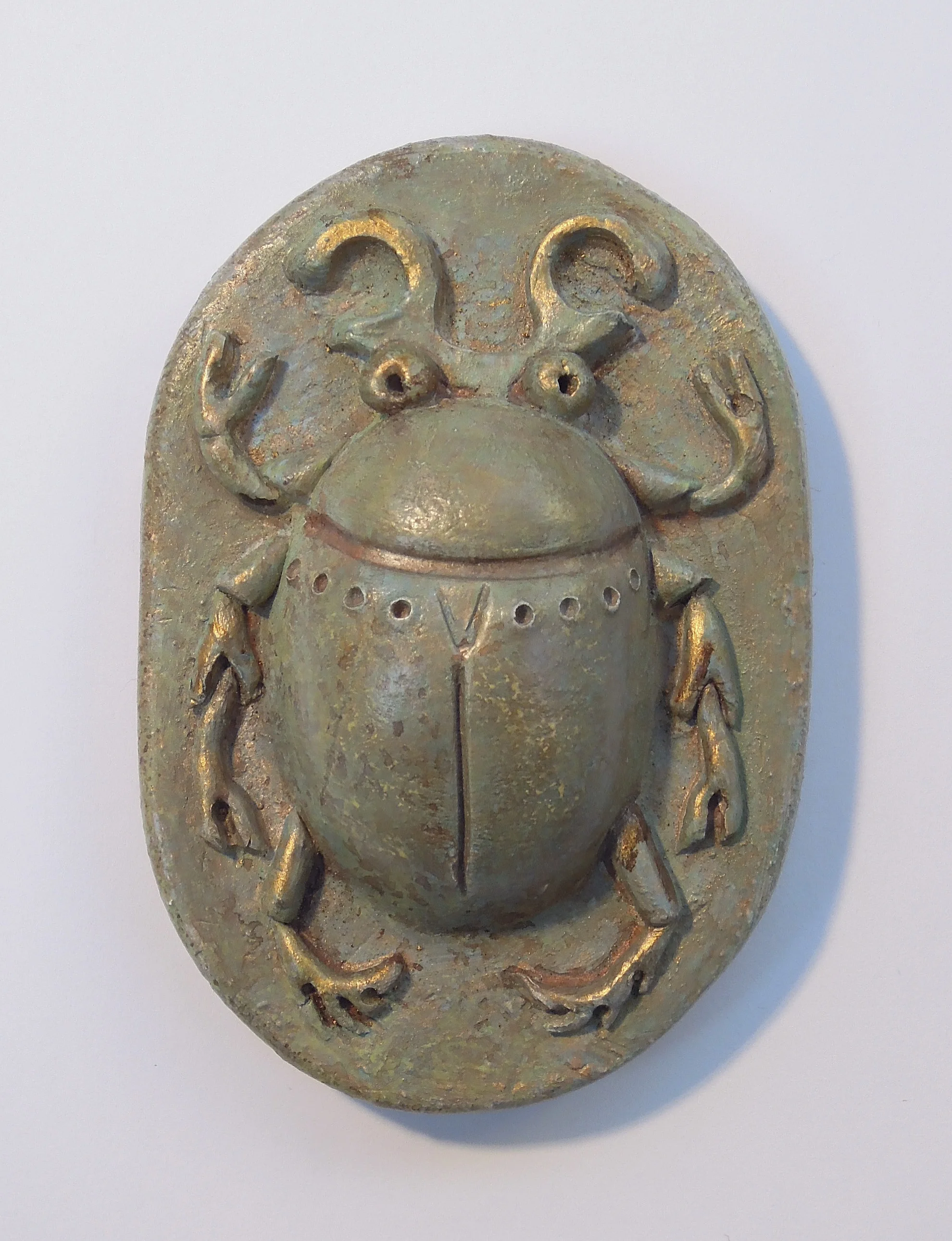 Scarab #26 polychromed porcelain 2.5" x 3.5" 2017