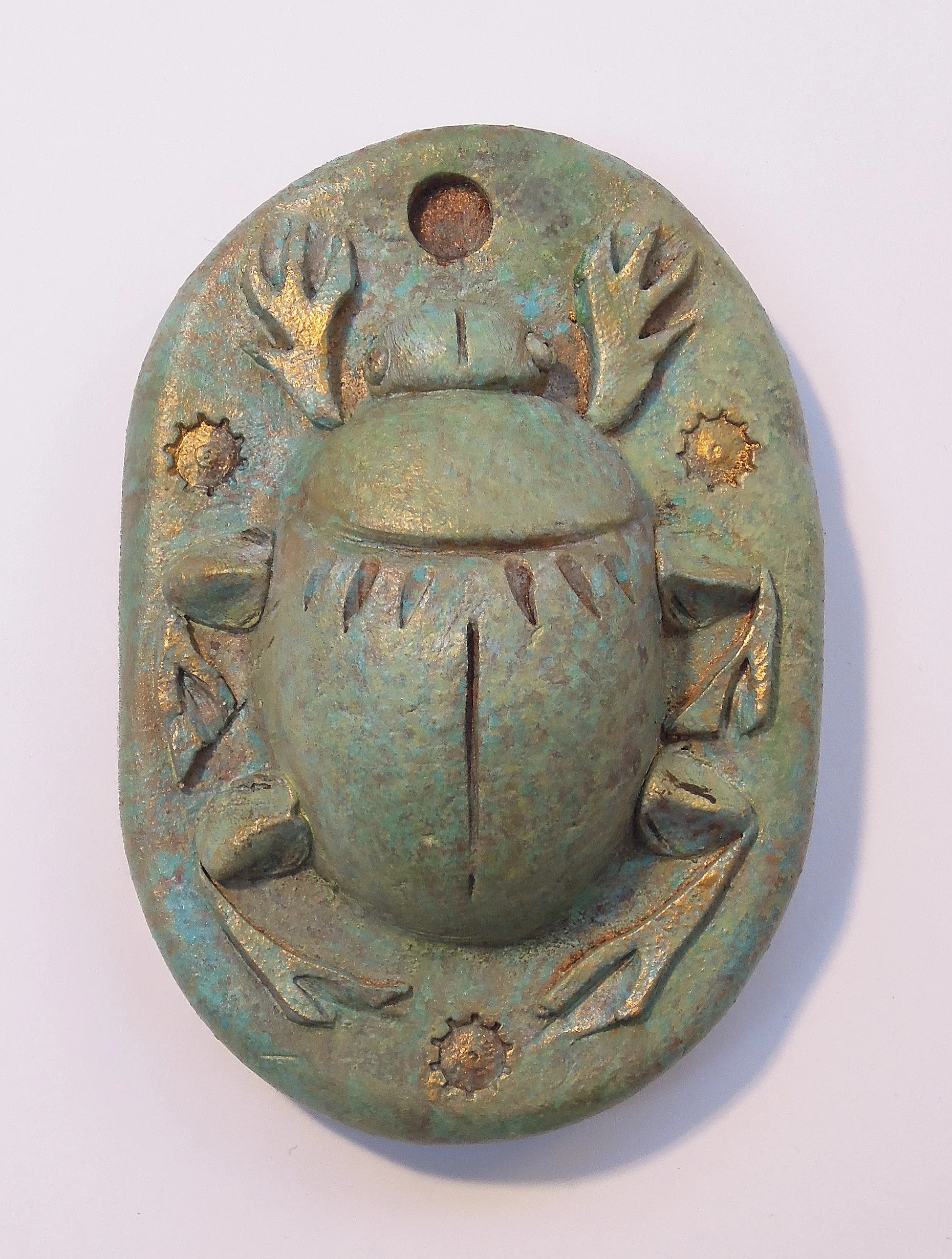 Scarab #21* polychromed porcelain 2.5" x 3.5" 2017