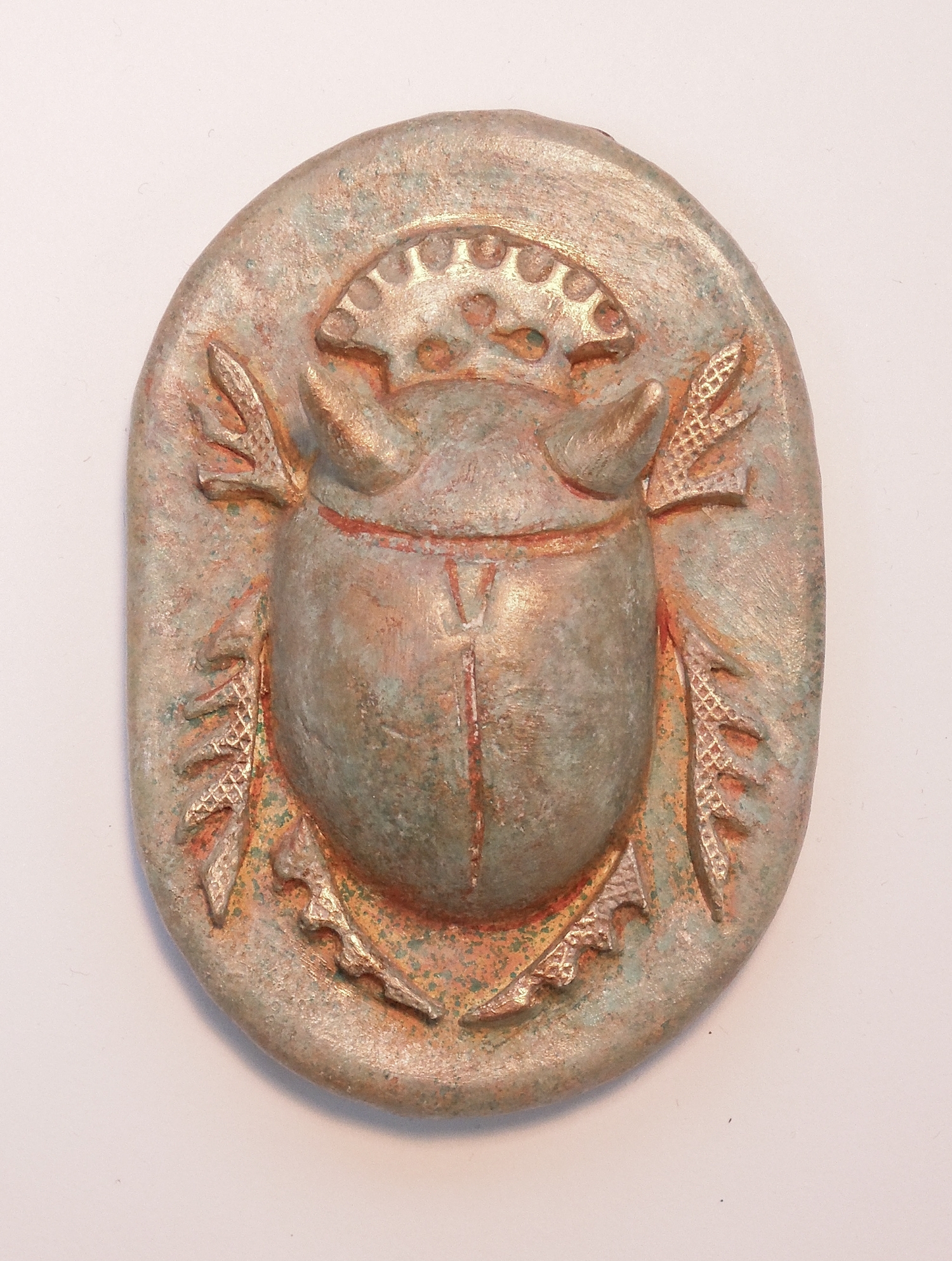   Scarab #14   *   polychromed porcelain 2.5" x 3.5" 2016  