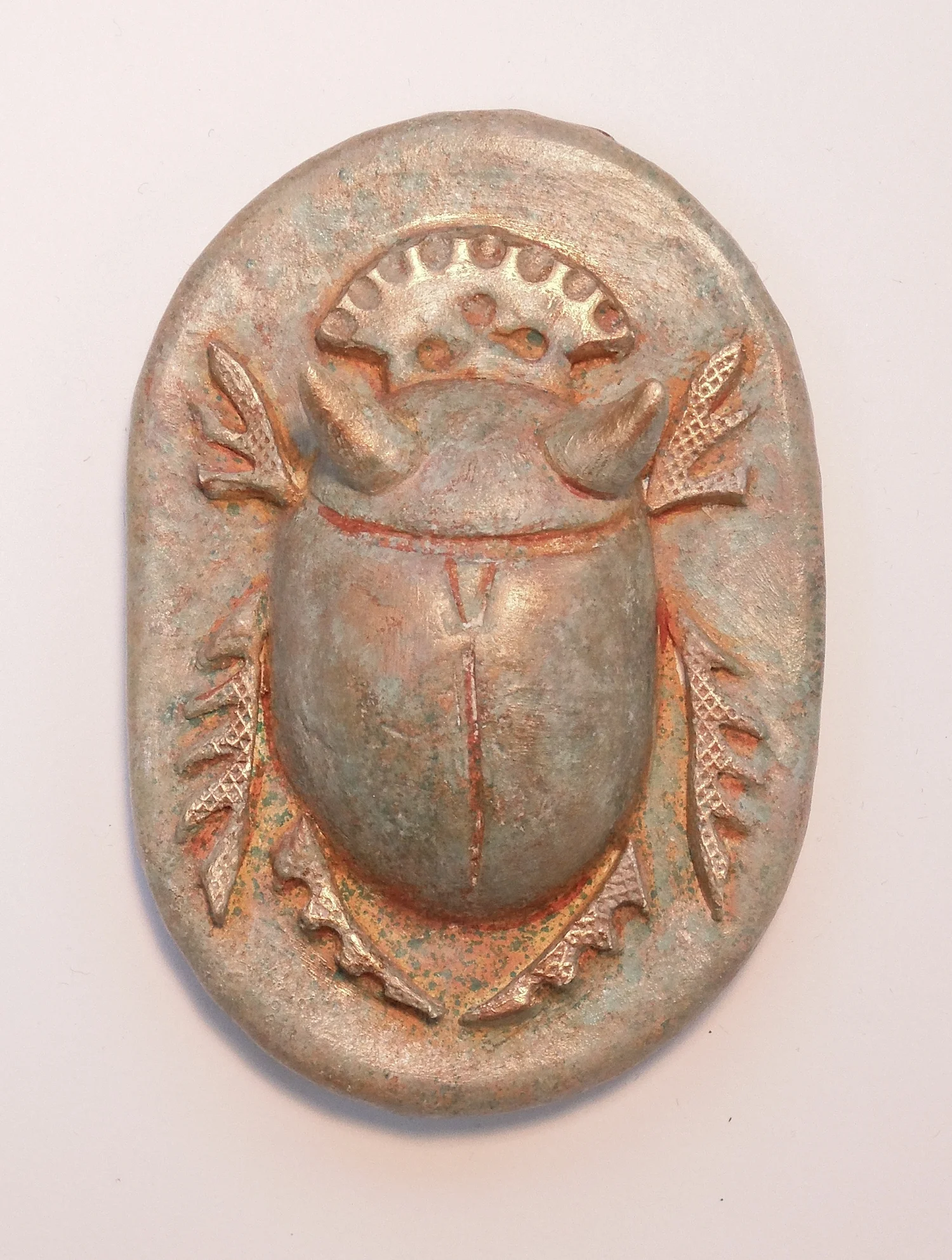 Scarab #14 * polychromed porcelain 2.5" x 3.5" 2016